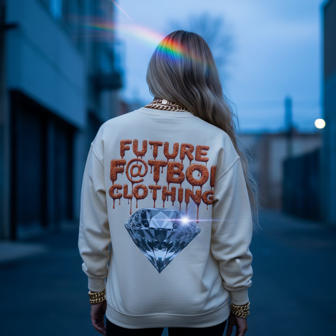 Future FatBoi Orange Diamonds - Crewneck Sweatshirt - Trendy Urban Apparel, Casual Wear, Stylish Gift for Streetwear Lovers, Hip Hop Fashion product thumbnail image Future FatBoi Orange Diamonds - Crewneck Sweatshirt - Trendy Urban Apparel, Casual Wear, Stylish Gift for Streetwear Lovers, Hip Hop Fashion product thumbnail image