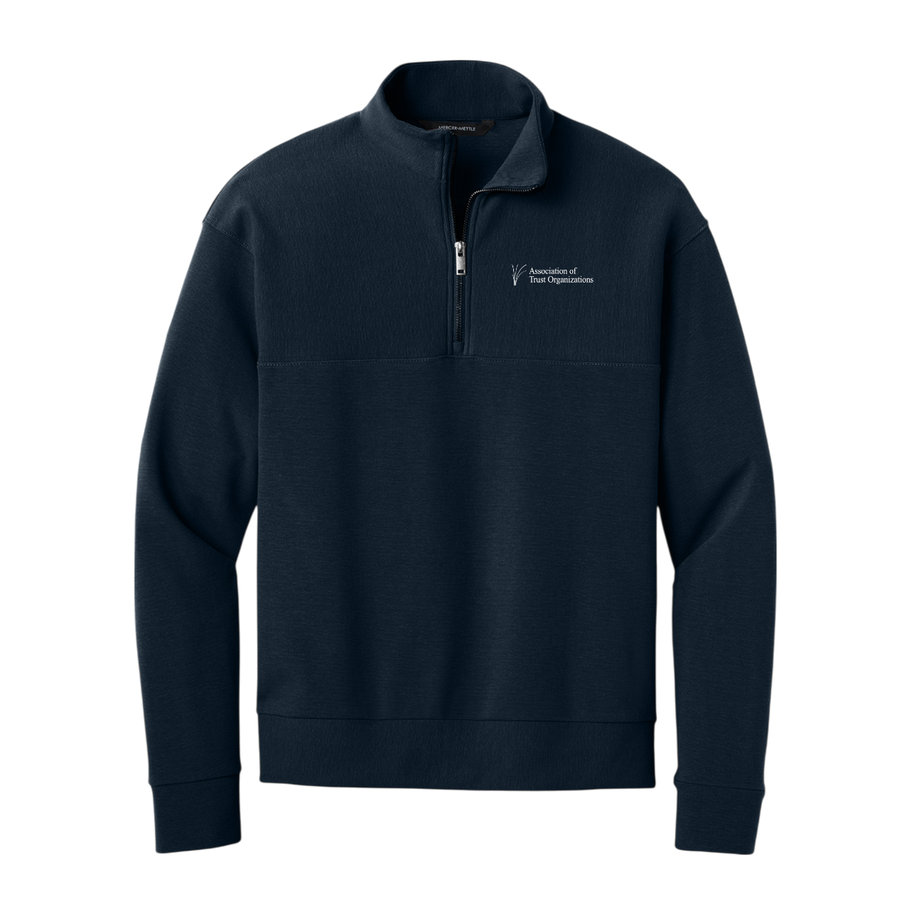 Embroidered Men's Quarter-Zip Pullover: ATO Logo