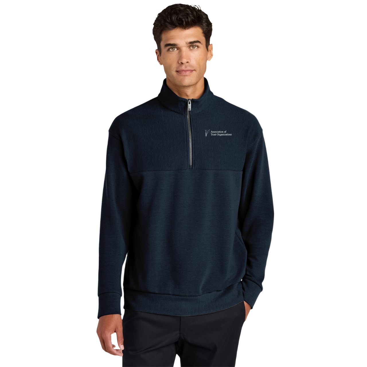 Embroidered Men's Quarter-Zip Pullover: ATO Logo product thumbnail image