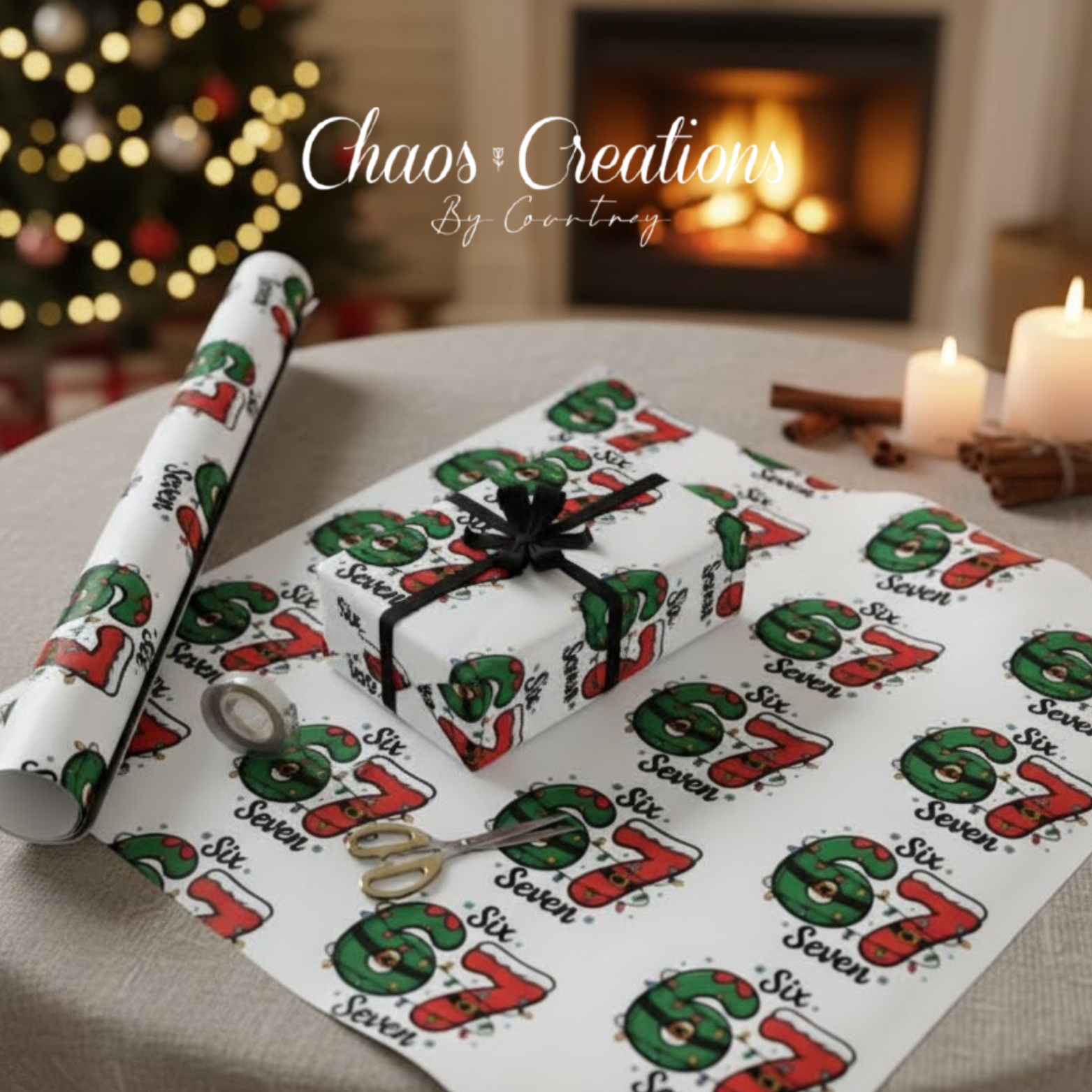 Holiday Six Seven Holiday Wrapping Paper – Personalized Gift Wrap  | Unique Wrap | Best Seller | Custom | Teen Approved