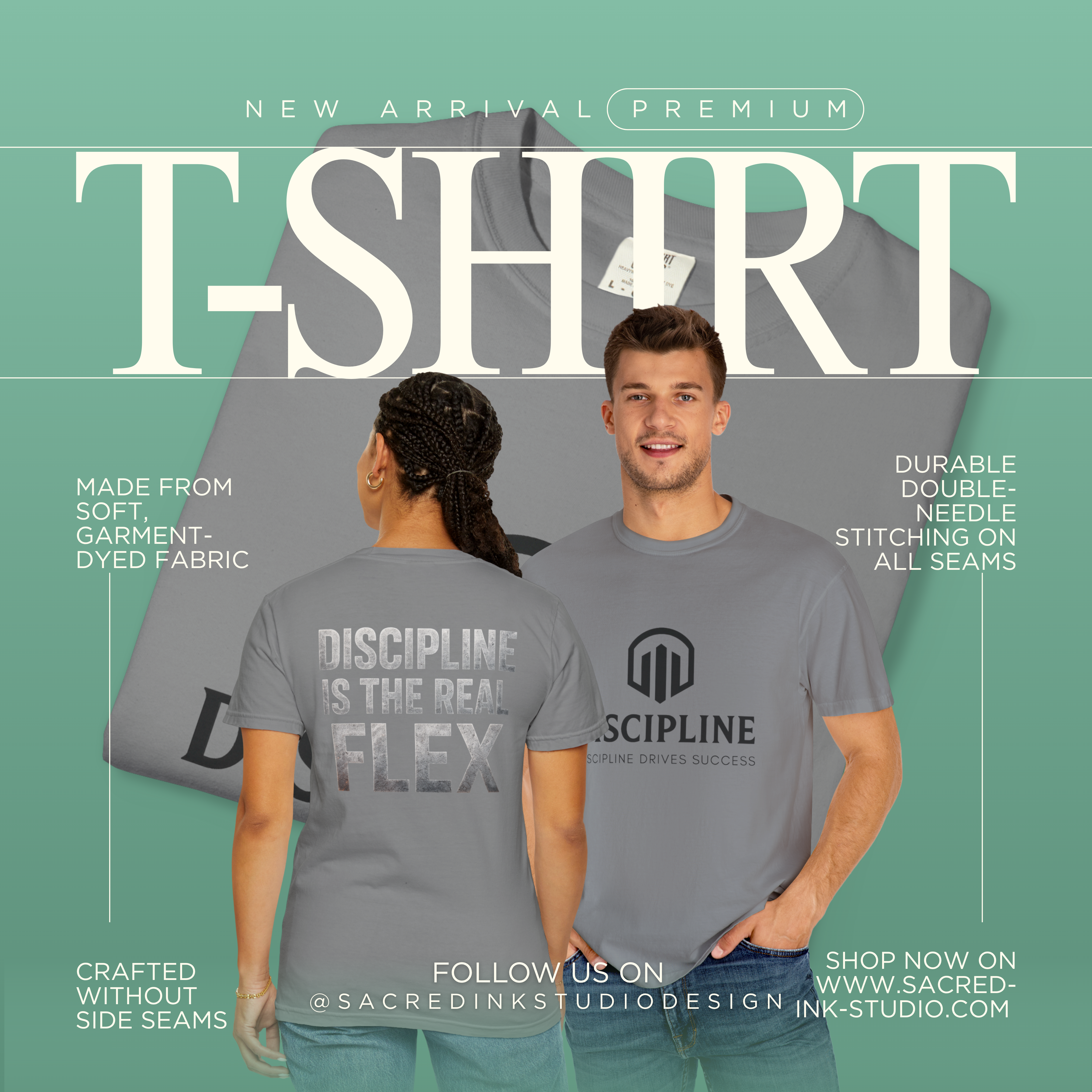 Discipline Motivational T-Shirt, Unisex Tee, Fitness Apparel, Gift for Gym Lovers, Inspirational Shirt, Stylish Workout Top product thumbnail image