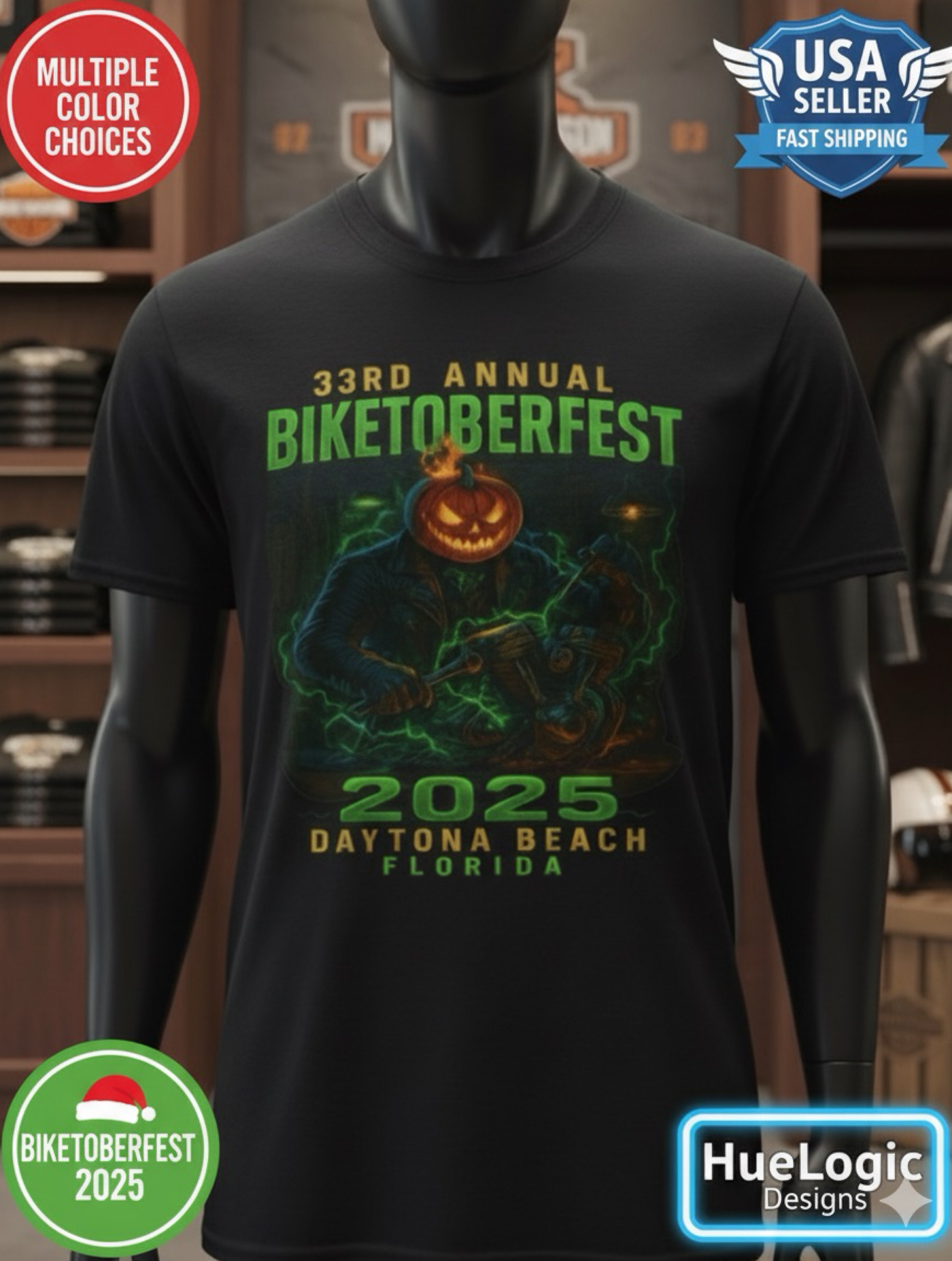 Biketoberfest 2025 Daytona Beach FL Bike Rally T-Shirt Harley Headless Horseman  product thumbnail image