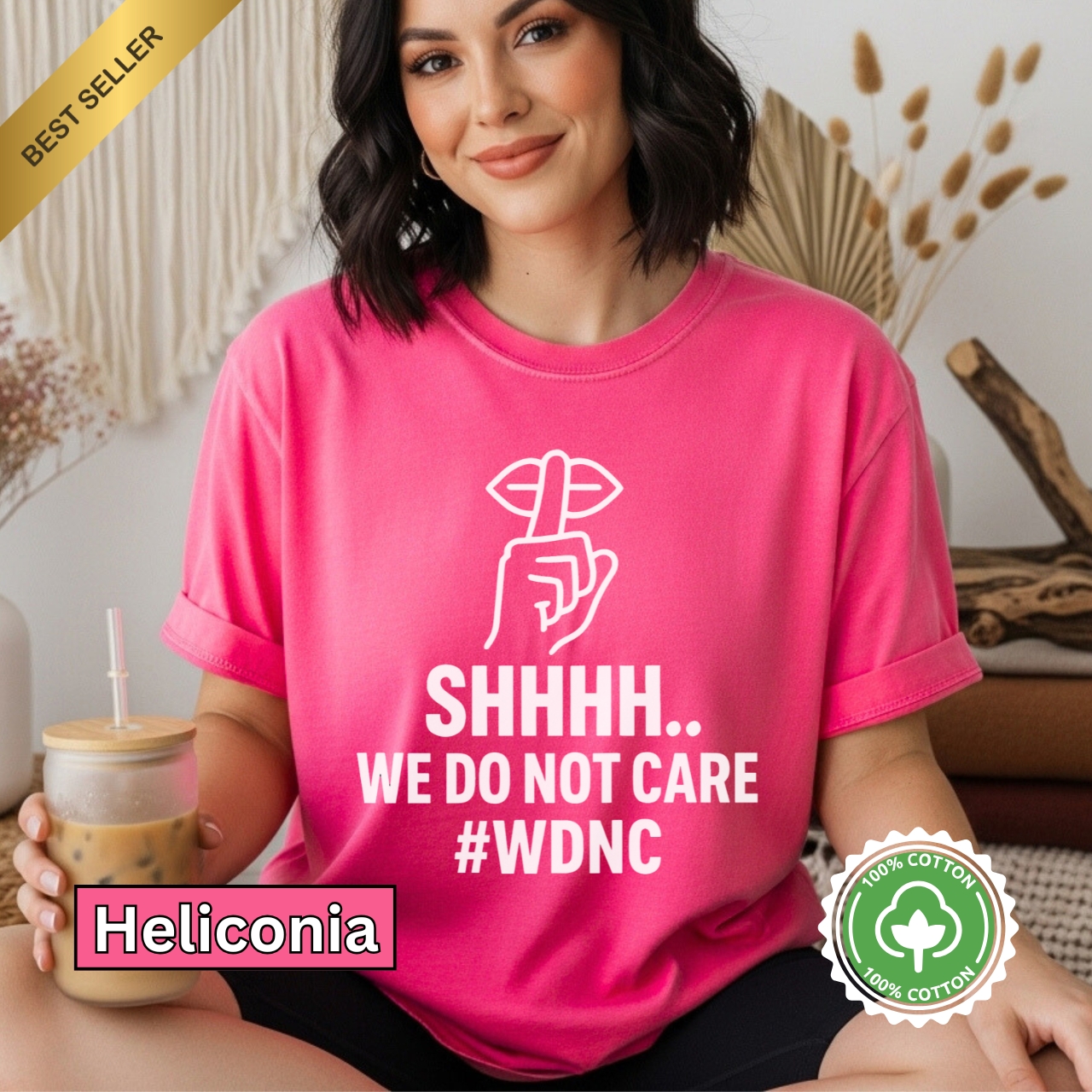 SHHH We Do Not Care WDNC Shirt Funny Graphic Tee for Women Sassy Trendy Quote Shirt WDNC Club Merch product thumbnail image SHHH We Do Not Care WDNC Shirt Funny Graphic Tee for Women Sassy Trendy Quote Shirt WDNC Club Merch product thumbnail image