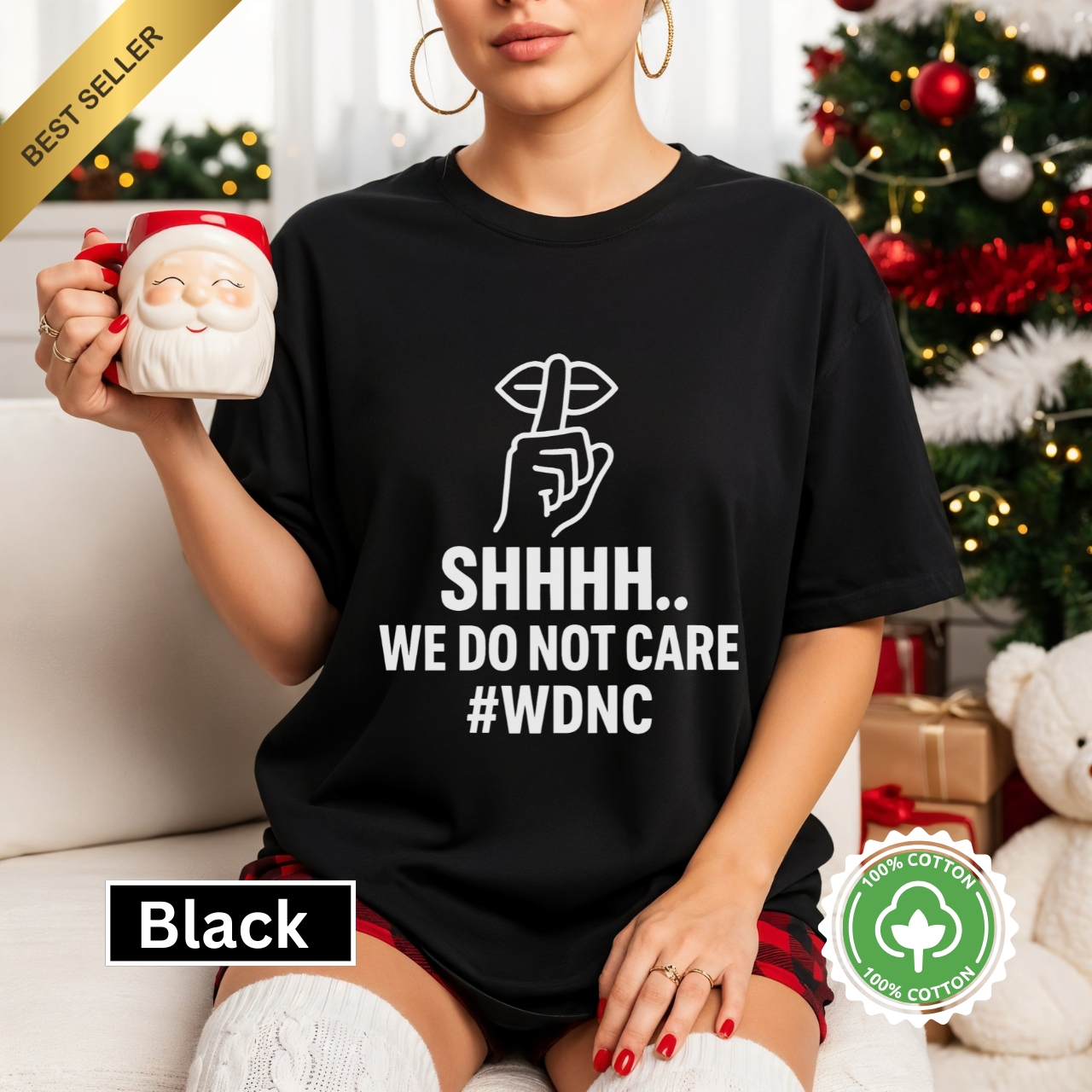 SHHH We Do Not Care WDNC Shirt Funny Graphic Tee for Women Sassy Trendy Quote Shirt WDNC Club Merch product thumbnail image SHHH We Do Not Care WDNC Shirt Funny Graphic Tee for Women Sassy Trendy Quote Shirt WDNC Club Merch product thumbnail image