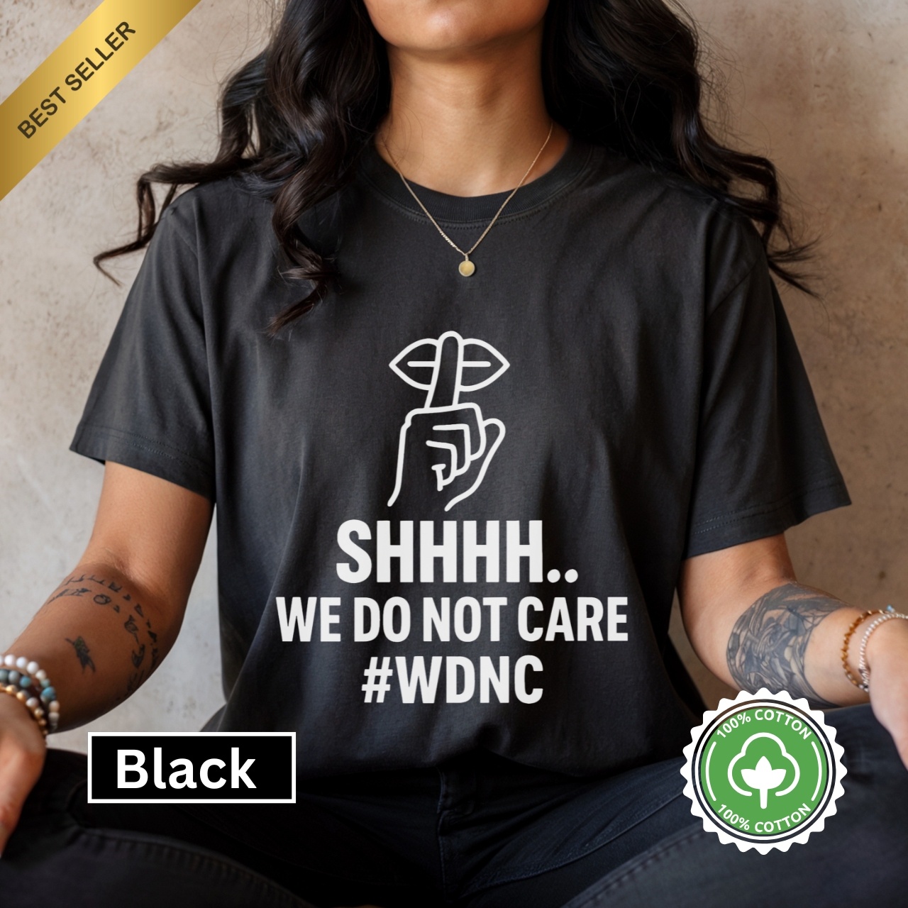 SHHH We Do Not Care WDNC Shirt Funny Graphic Tee for Women Sassy Trendy Quote Shirt WDNC Club Merch product thumbnail image SHHH We Do Not Care WDNC Shirt Funny Graphic Tee for Women Sassy Trendy Quote Shirt WDNC Club Merch product thumbnail image