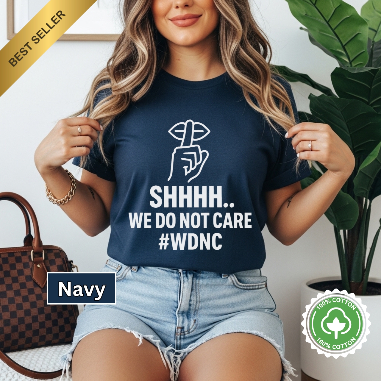 SHHH We Do Not Care WDNC Shirt Funny Graphic Tee for Women Sassy Trendy Quote Shirt WDNC Club Merch product thumbnail image SHHH We Do Not Care WDNC Shirt Funny Graphic Tee for Women Sassy Trendy Quote Shirt WDNC Club Merch product thumbnail image