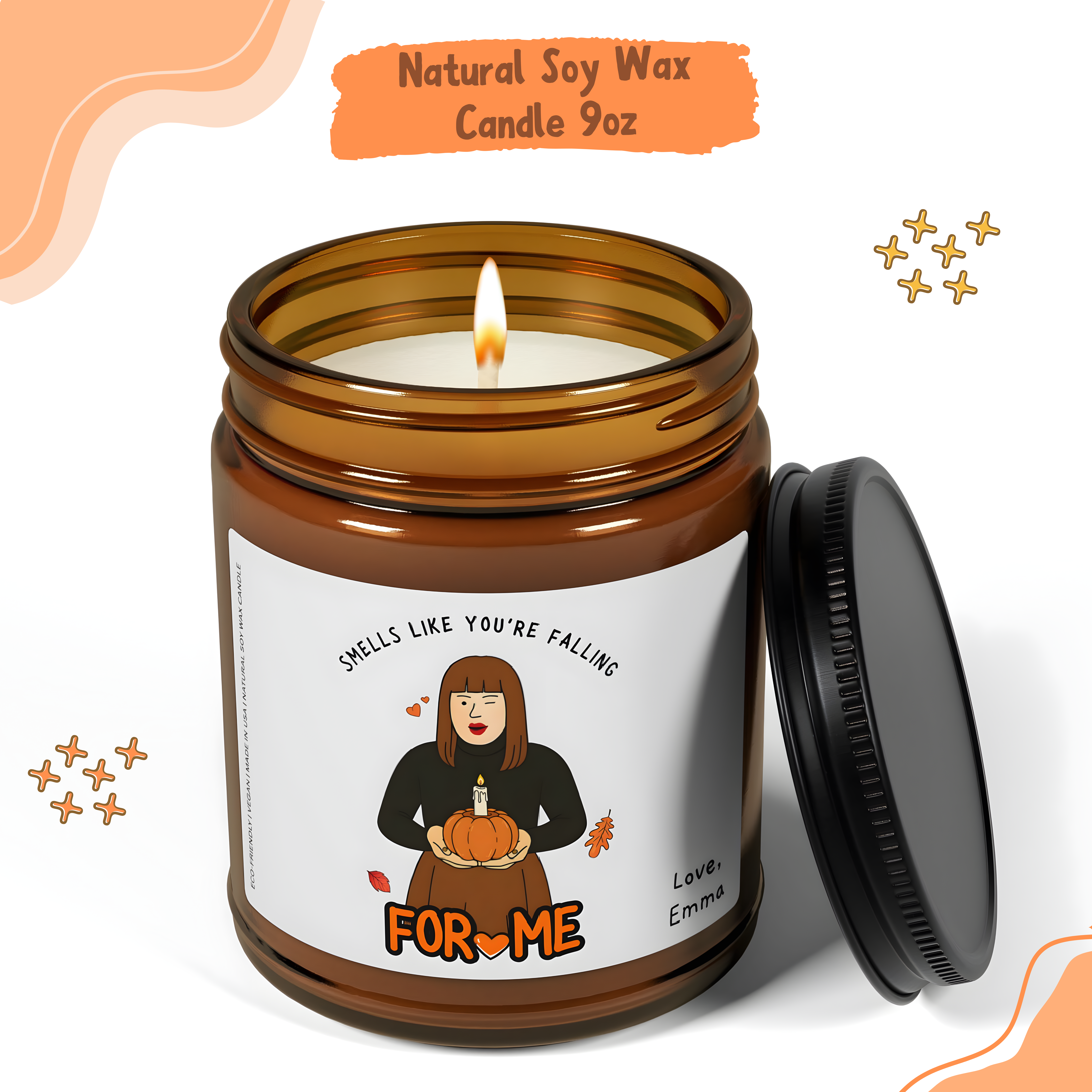 Personalized Funny Fall Candle, Fall Scented Candles, Smells Like You’re Falling for Me, Custom Viral Meme Candle, Cozy Autumn Gift for Him, Gift for Her product thumbnail image