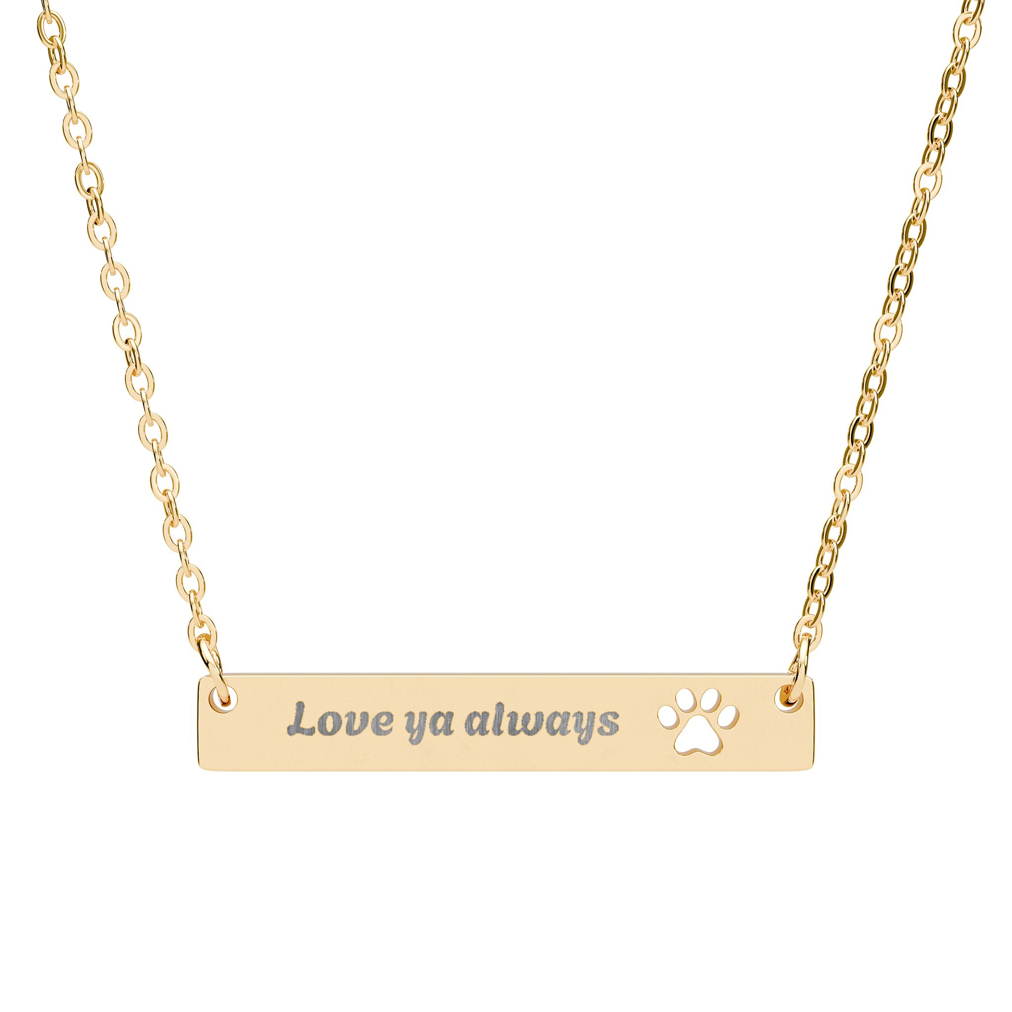 Personalized Paw Bar Necklace, Pet Goals, Engraved Jewelry, Dog Cat Owners, Animal Lovers, Friendship, Pet Memorial, Custom Pet Texts Gift ideas product thumbnail image Personalized Paw Bar Necklace, Pet Goals, Engraved Jewelry, Dog Cat Owners, Animal Lovers, Friendship, Pet Memorial, Custom Pet Texts Gift ideas product thumbnail image