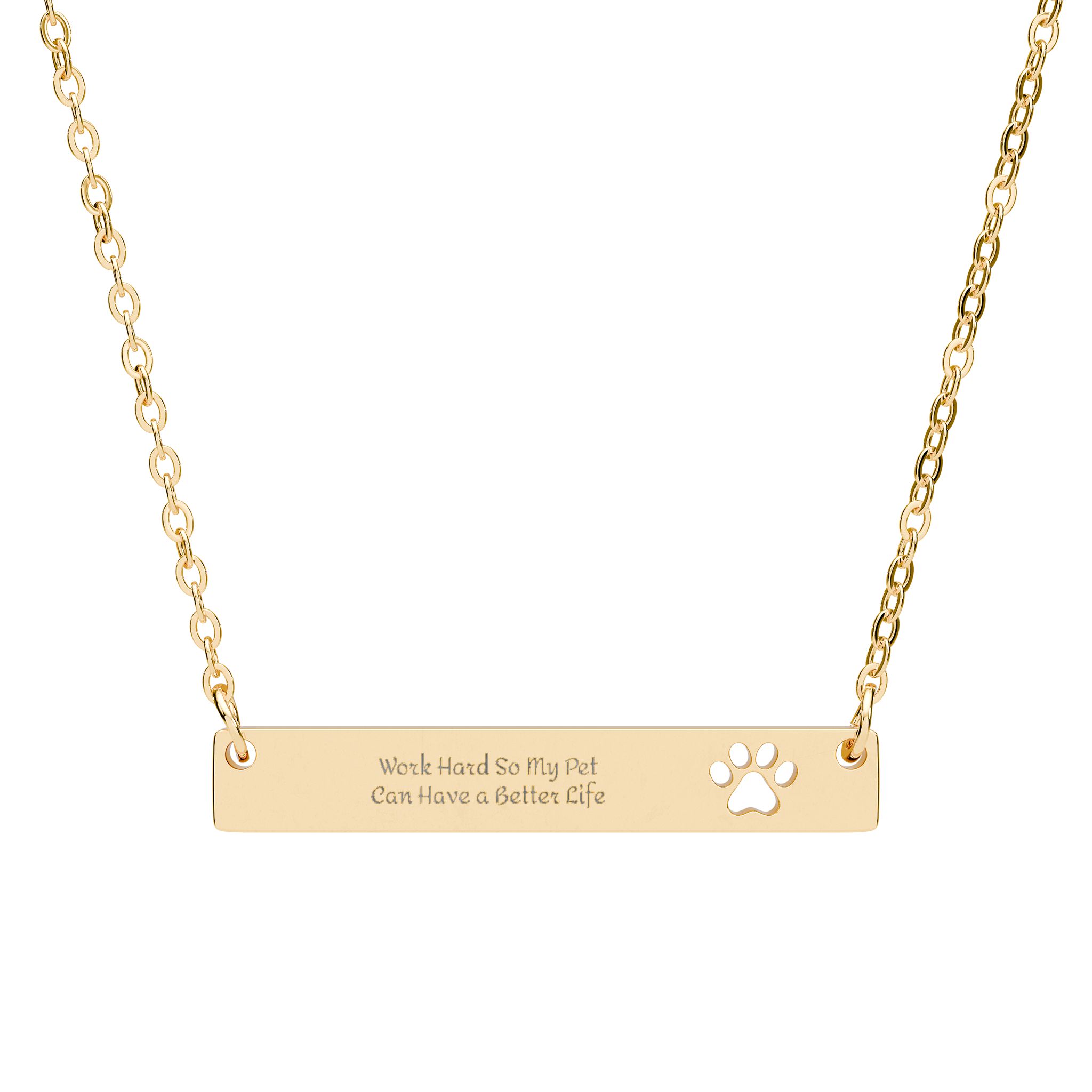 Personalized Paw Bar Necklace, Pet Goals, Engraved Jewelry, Dog Cat Owners, Animal Lovers, Friendship, Pet Memorial, Custom Pet Texts Gift ideas product thumbnail image Personalized Paw Bar Necklace, Pet Goals, Engraved Jewelry, Dog Cat Owners, Animal Lovers, Friendship, Pet Memorial, Custom Pet Texts Gift ideas product thumbnail image