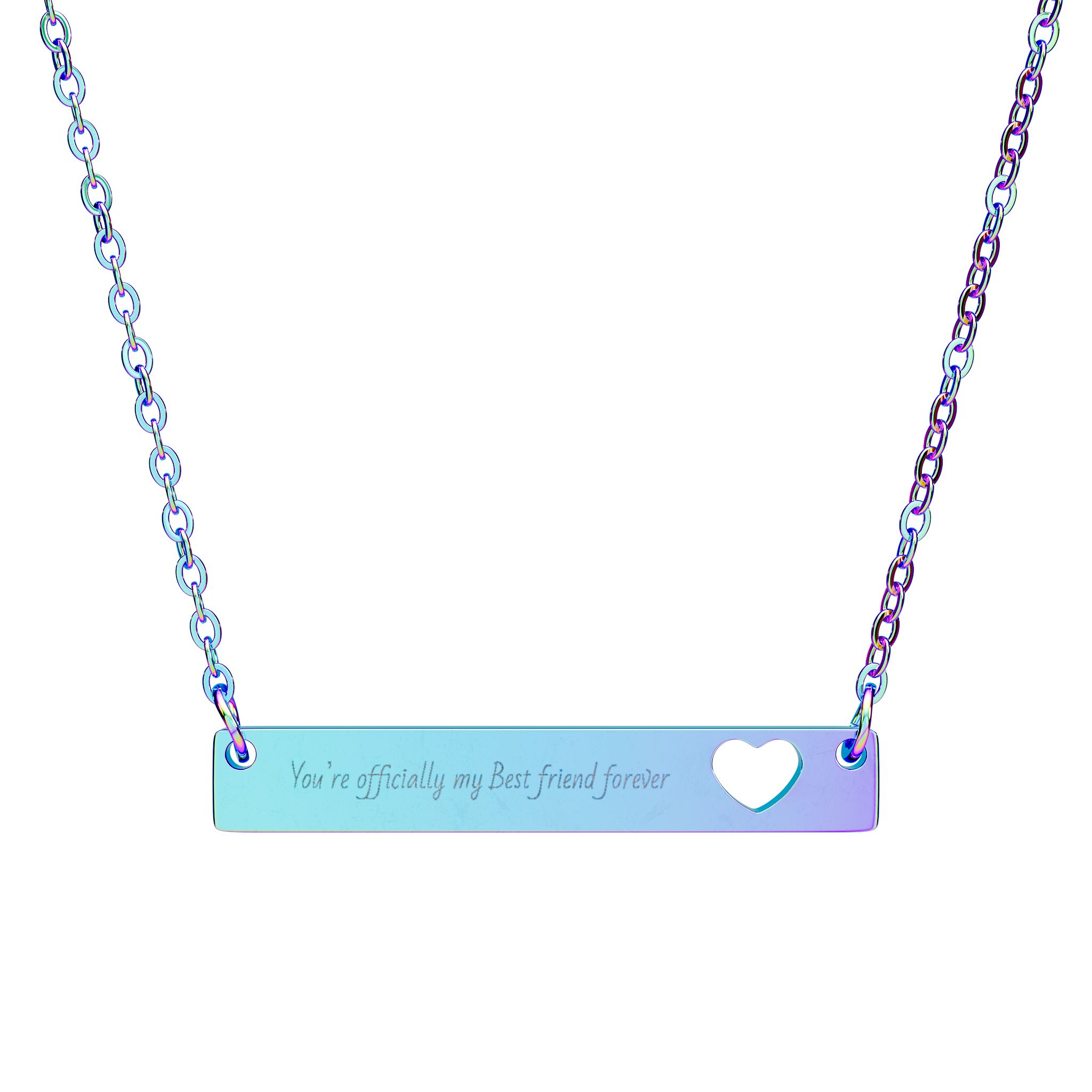 Personalized Heart Cutout Bar Necklace, Engraved Jewelry, 18K Gold, Special's Day, Weddings Anniversary Birthdays Bar Jewelry, Custom Texts Necklaces product thumbnail image Personalized Heart Cutout Bar Necklace, Engraved Jewelry, 18K Gold, Special's Day, Weddings Anniversary Birthdays Bar Jewelry, Custom Texts Necklaces product thumbnail image