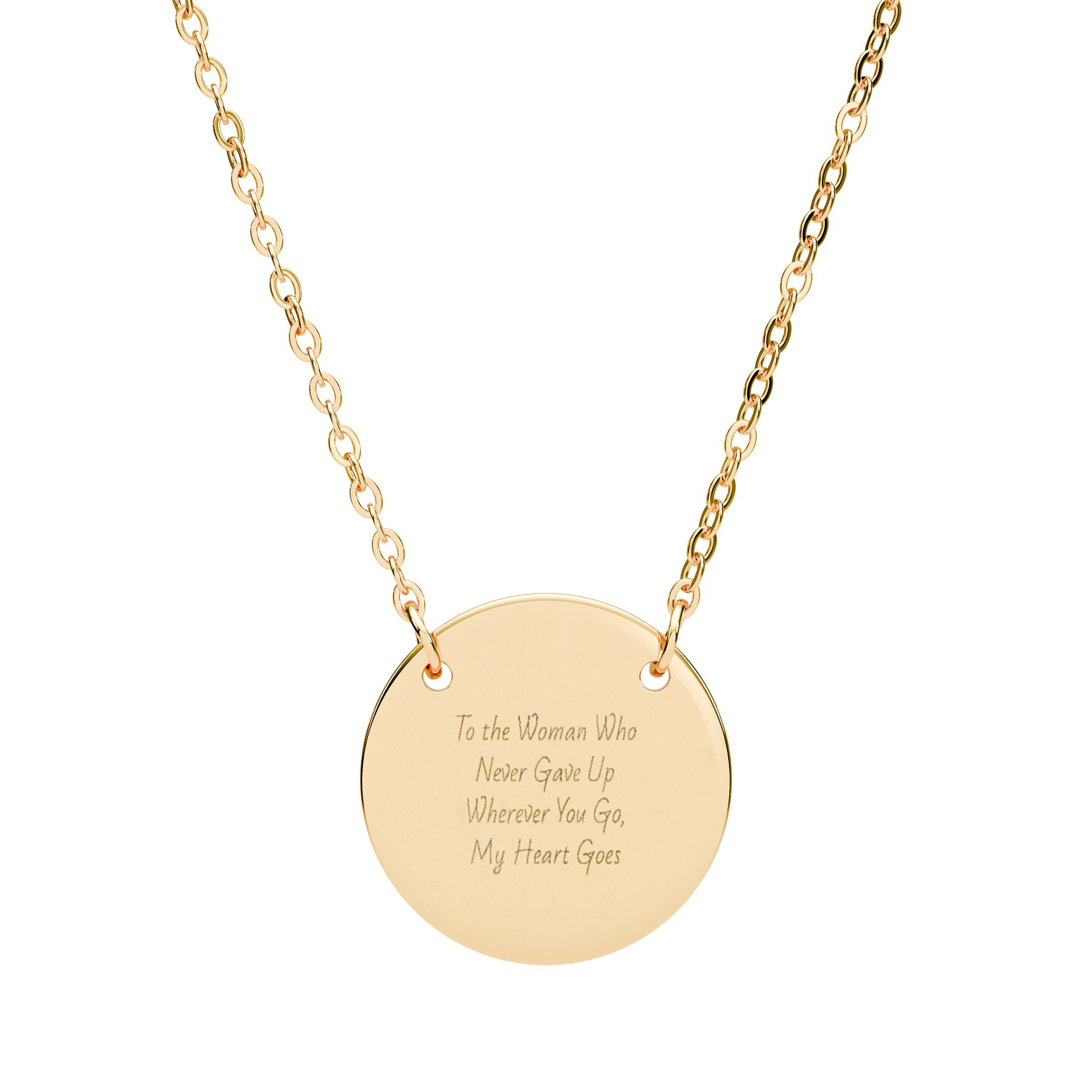Personalized Engraving Circle Necklace, 18K Gold, Aesthetic Jewelry, Trendy Accessories, Hypoallergenic Necklace, Weddings Birthdays Anniversary Gift ideas for Her product thumbnail image