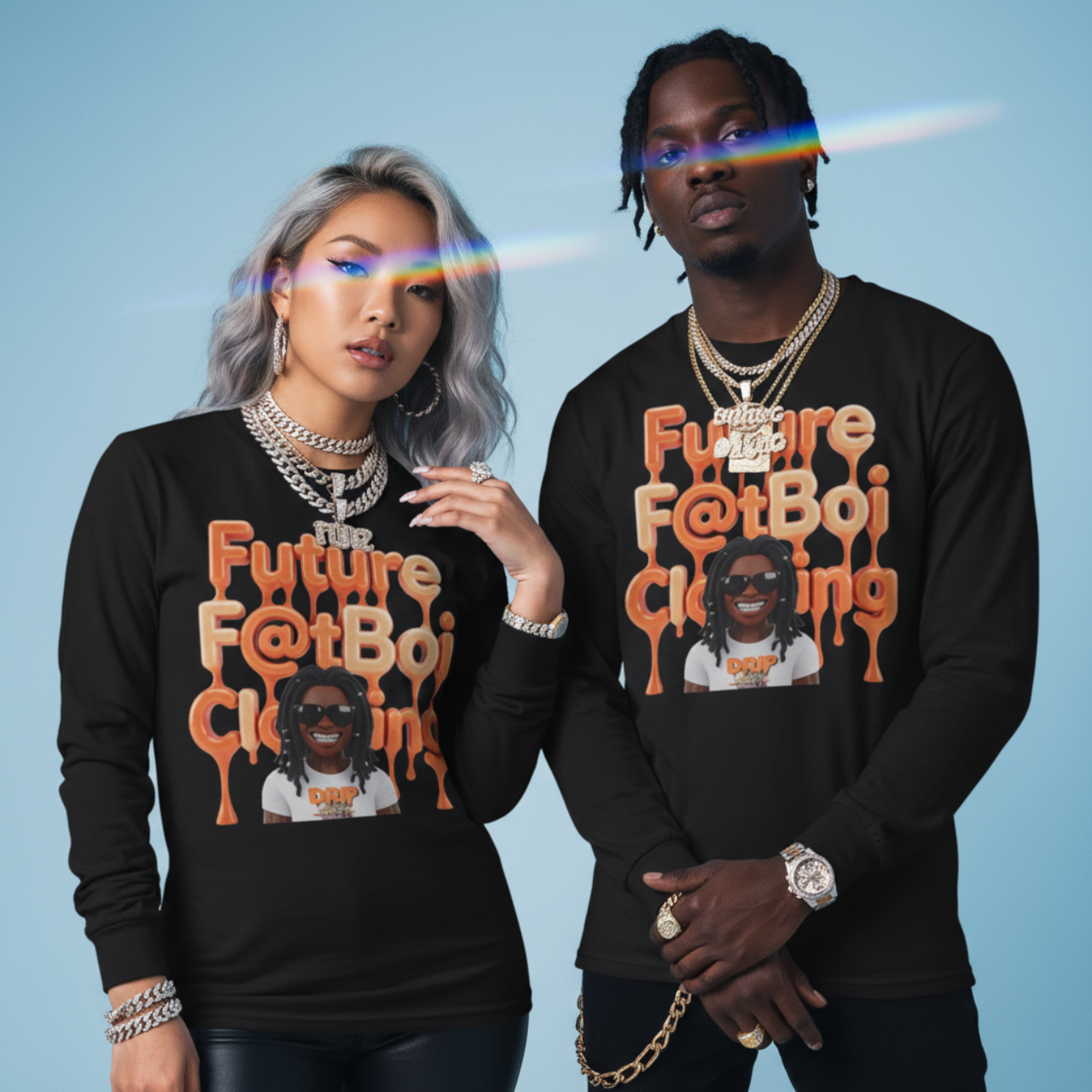 Future FatBoi Back 2 Back Graphic Tee, Unisex Long Sleeve Shirt, Trendy Streetwear, Hip Hop Style, Perfect Gift for Cool Friends product thumbnail image Future FatBoi Back 2 Back Graphic Tee, Unisex Long Sleeve Shirt, Trendy Streetwear, Hip Hop Style, Perfect Gift for Cool Friends product thumbnail image