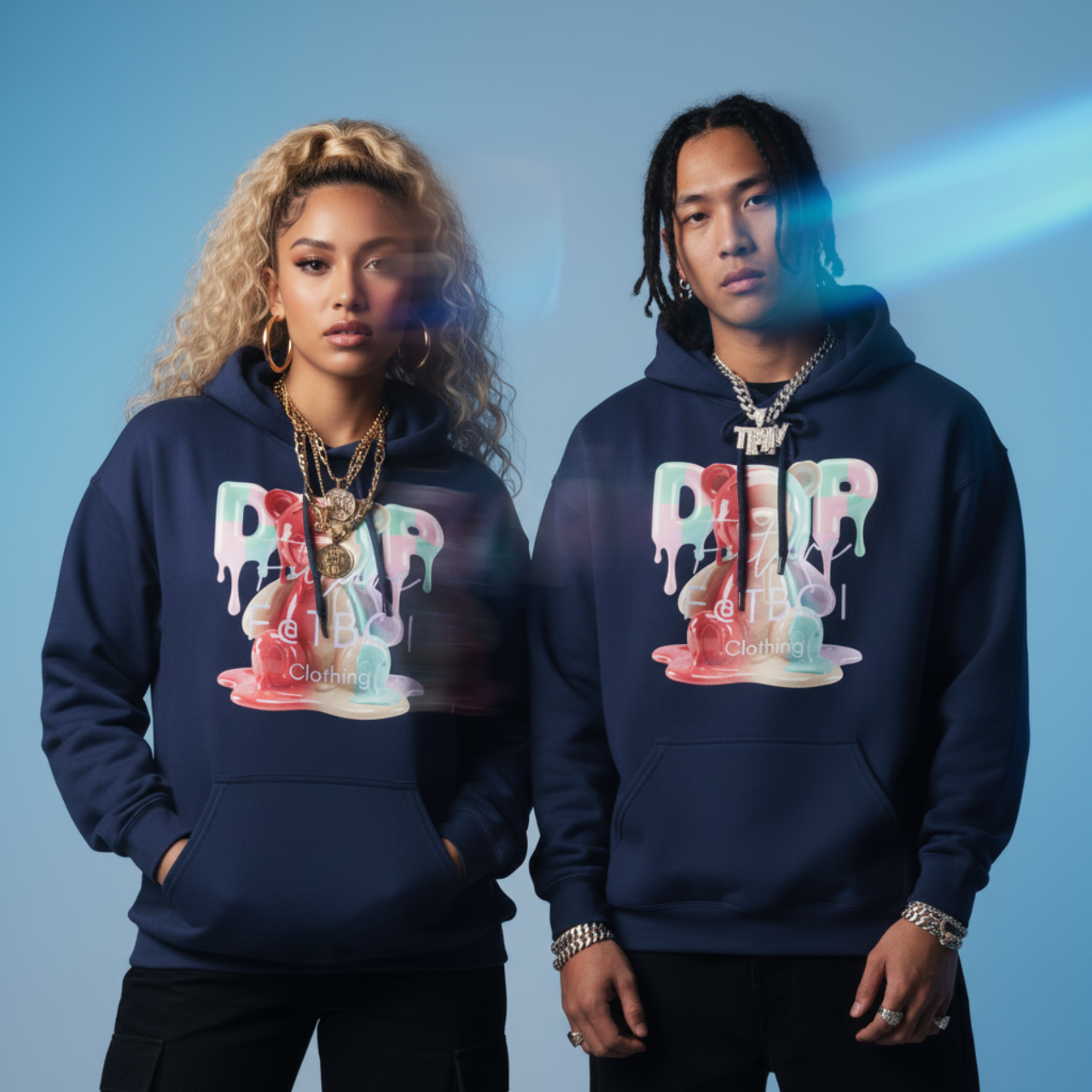 Colorful Drip Bear Hoodie product thumbnail image Colorful Drip Bear Hoodie product thumbnail image