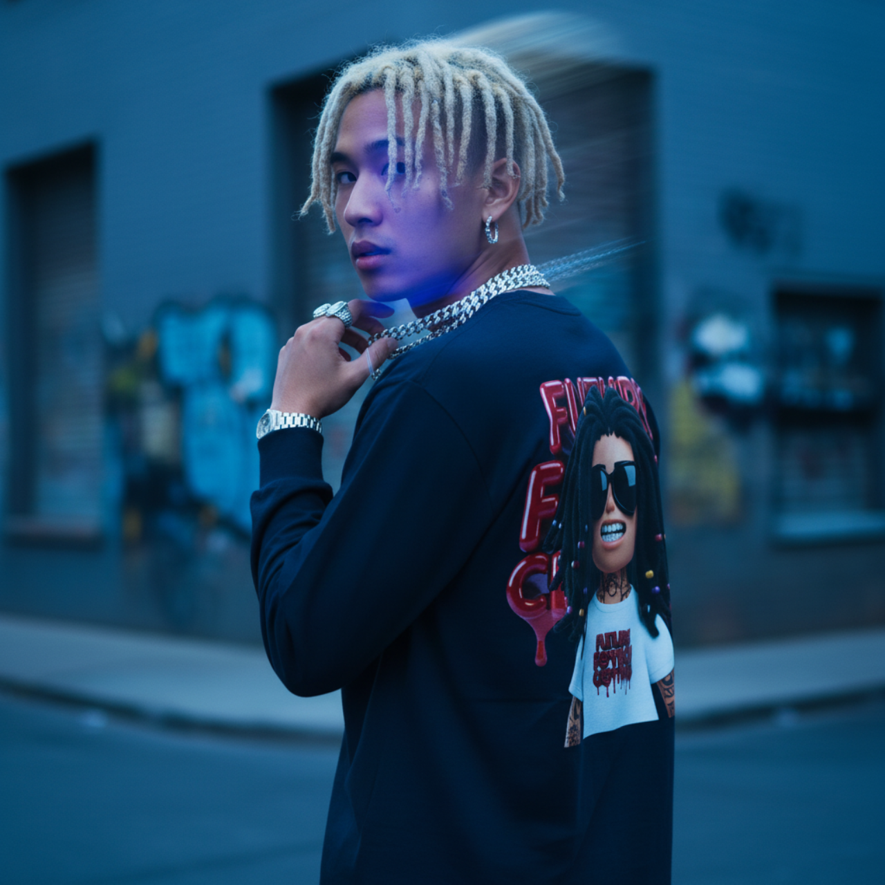 Future FatBoi Back 2 Back Long Sleeve Tee | Trendy Streetwear, Unisex Gift, Unique Graphic Shirt, Cool Layering Piece, Summer Chillwear product thumbnail image