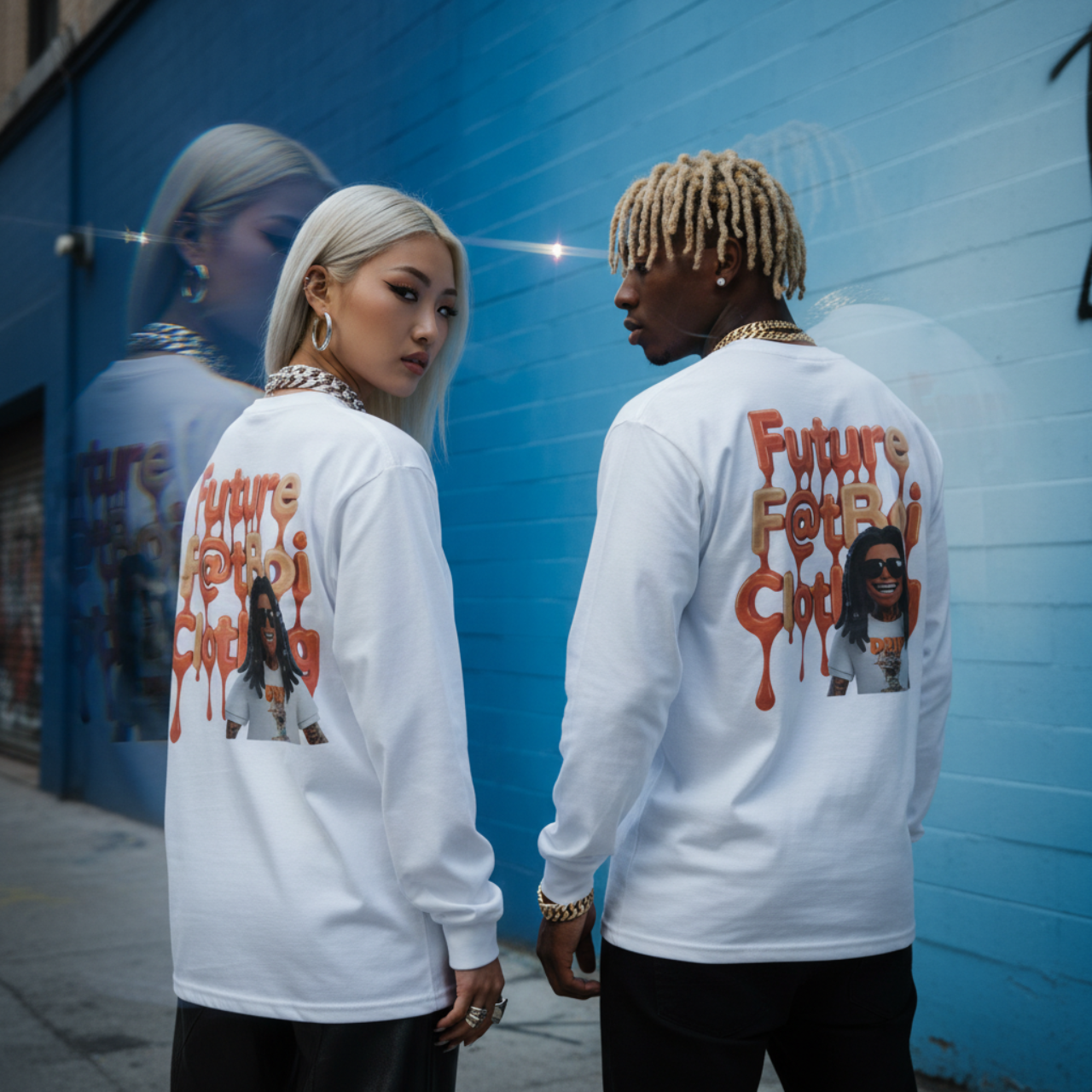 Future Fashion Back 2 Back Long Sleeve Tee, Trendy Unisex Shirt, Urban Streetwear, Gift for Fashion Enthusiasts, Casual Wear, Celebrating Individuality Future Fashion Back 2 Back Long Sleeve Tee, Trendy Unisex Shirt, Urban Streetwear, Gift for Fashion Enthusiasts, Casual Wear, Celebrating Individuality