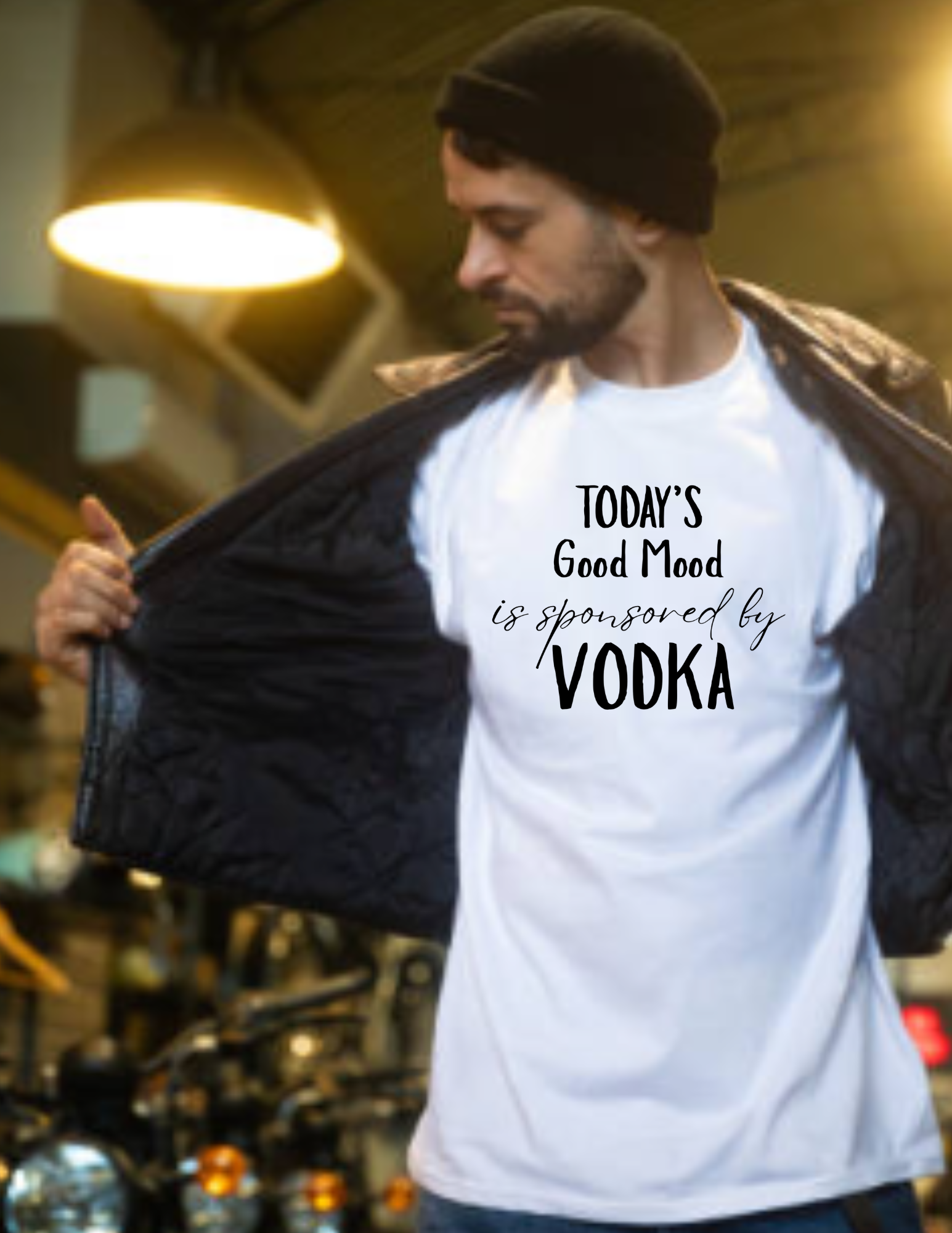 Today's Good Mood is Sponsored by Vodka Mood Unisex Funny Drinking T-Shirt product thumbnail image