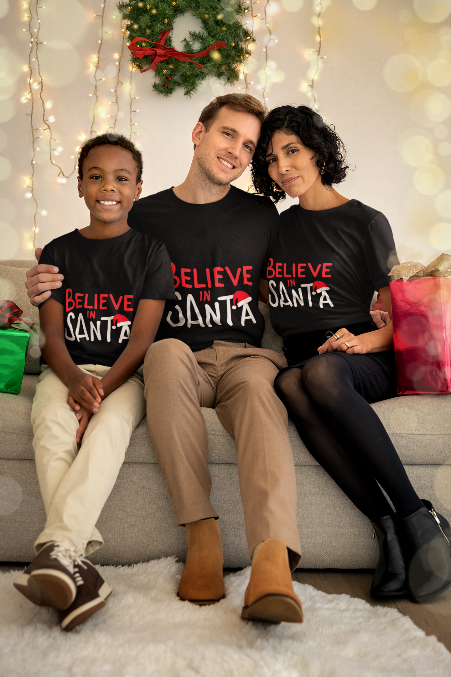 Christmas Graphic Tee - Believe in Santa T-Shirt product thumbnail image Christmas Graphic Tee - Believe in Santa T-Shirt product thumbnail image