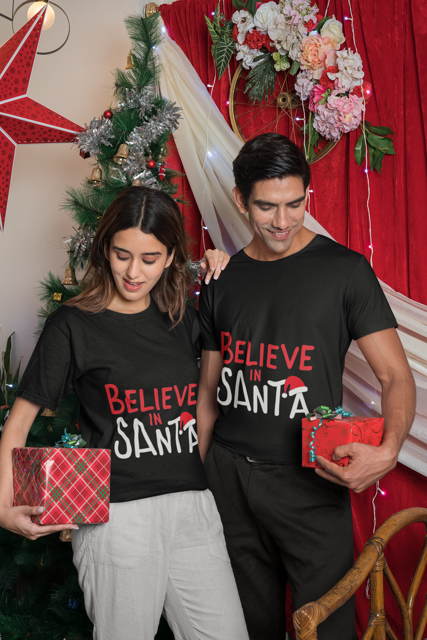 Christmas Graphic Tee - Believe in Santa T-Shirt product thumbnail image Christmas Graphic Tee - Believe in Santa T-Shirt product thumbnail image