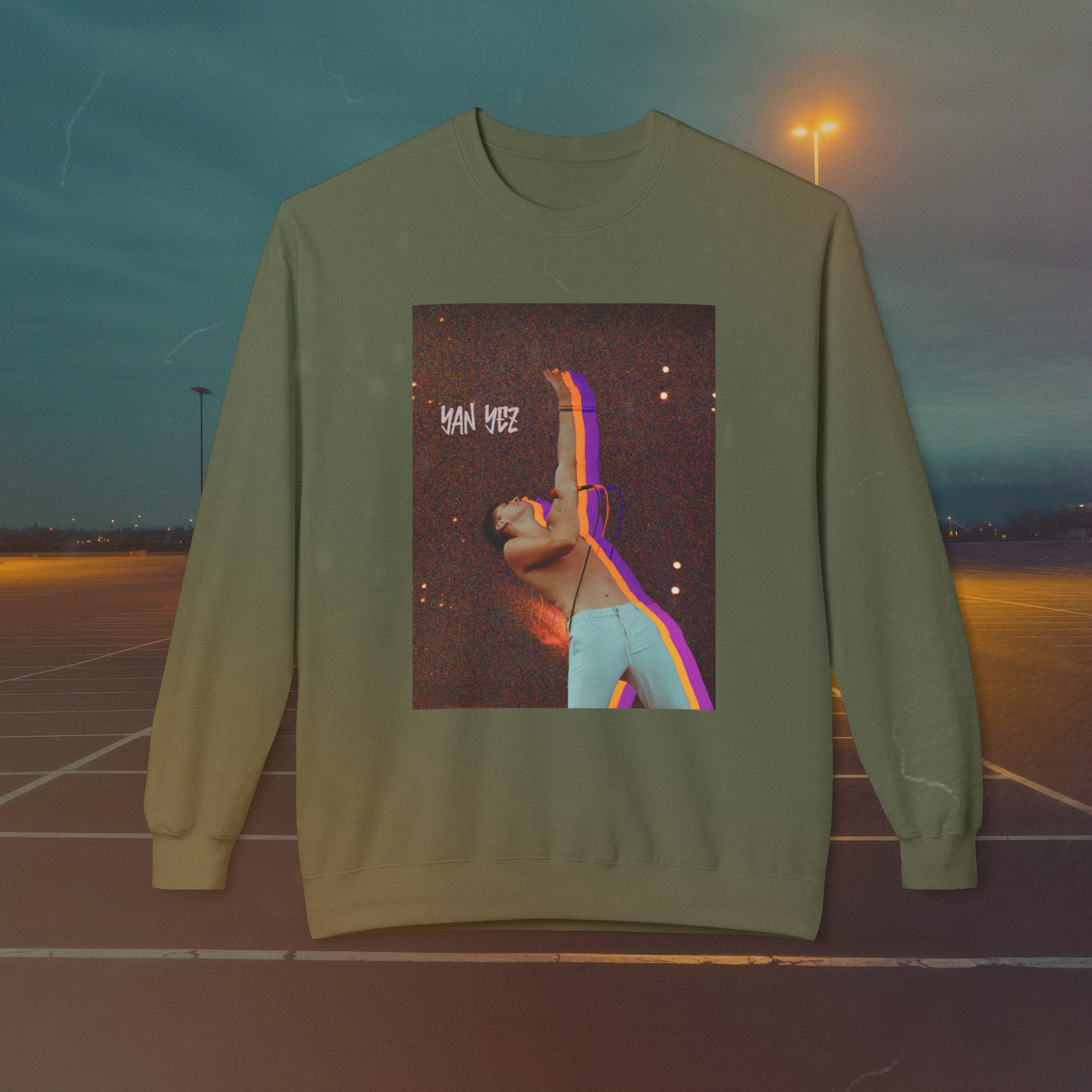 Retro Graphic YAN YEZ Crewneck Sweatshirt