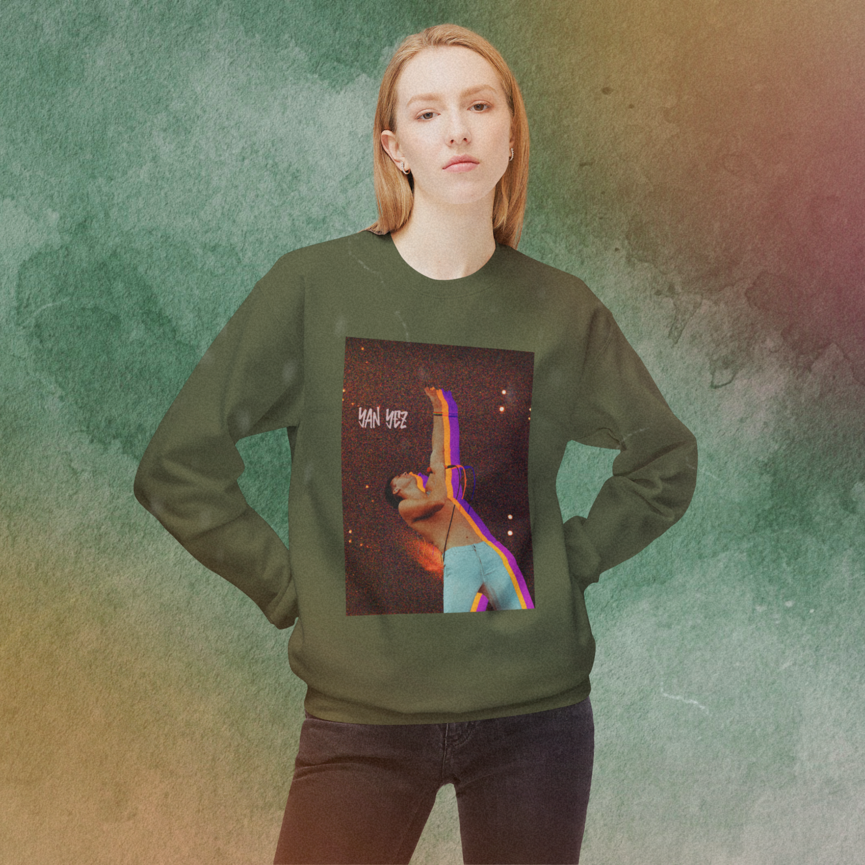 Retro Graphic YAN YEZ Crewneck Sweatshirt product thumbnail image Retro Graphic YAN YEZ Crewneck Sweatshirt product thumbnail image