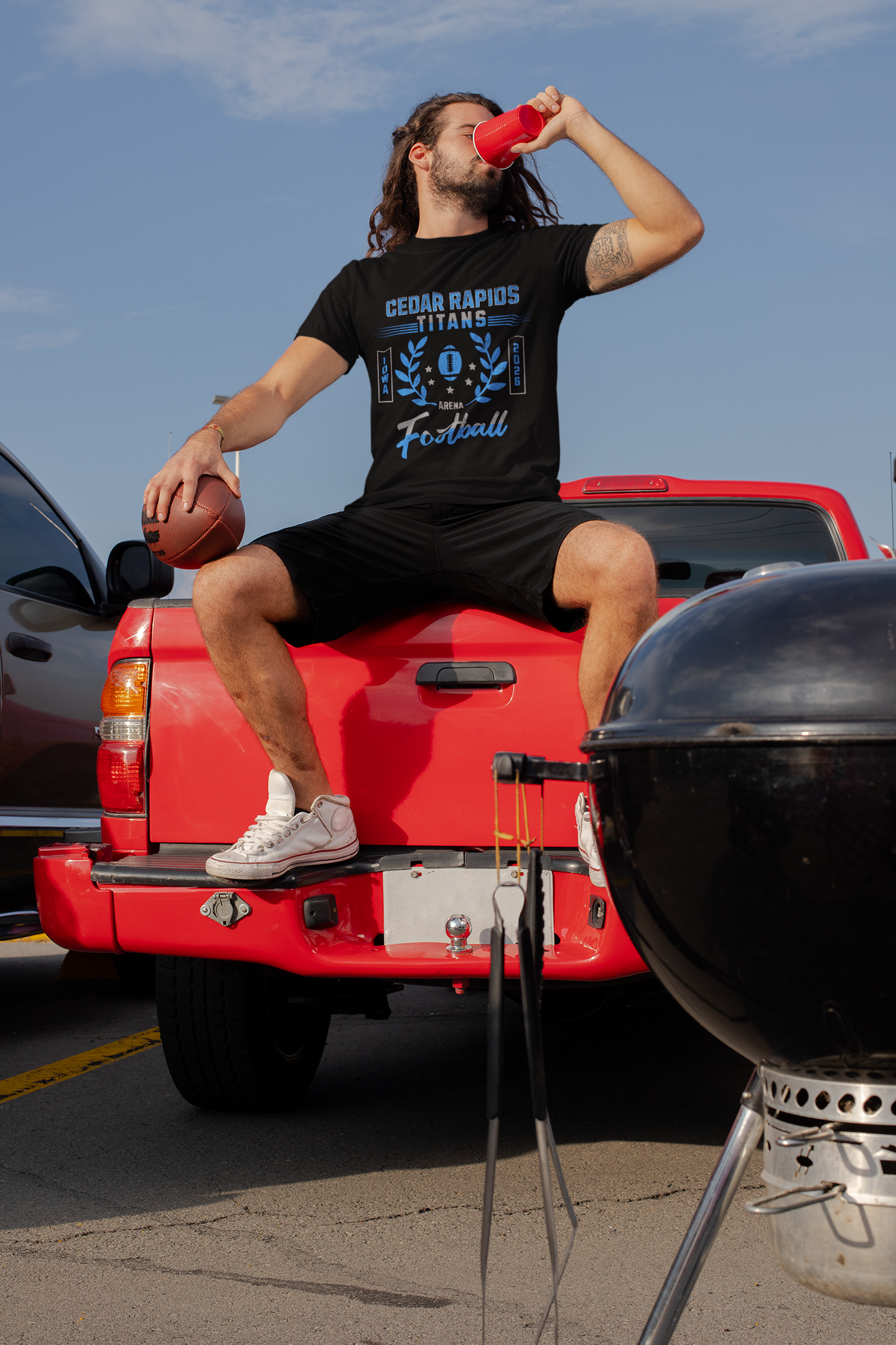 Football Tee, Cedar Rapids Titans Unisex Cotton Shirt - Game Day Apparel &amp; Sports Gift product thumbnail image