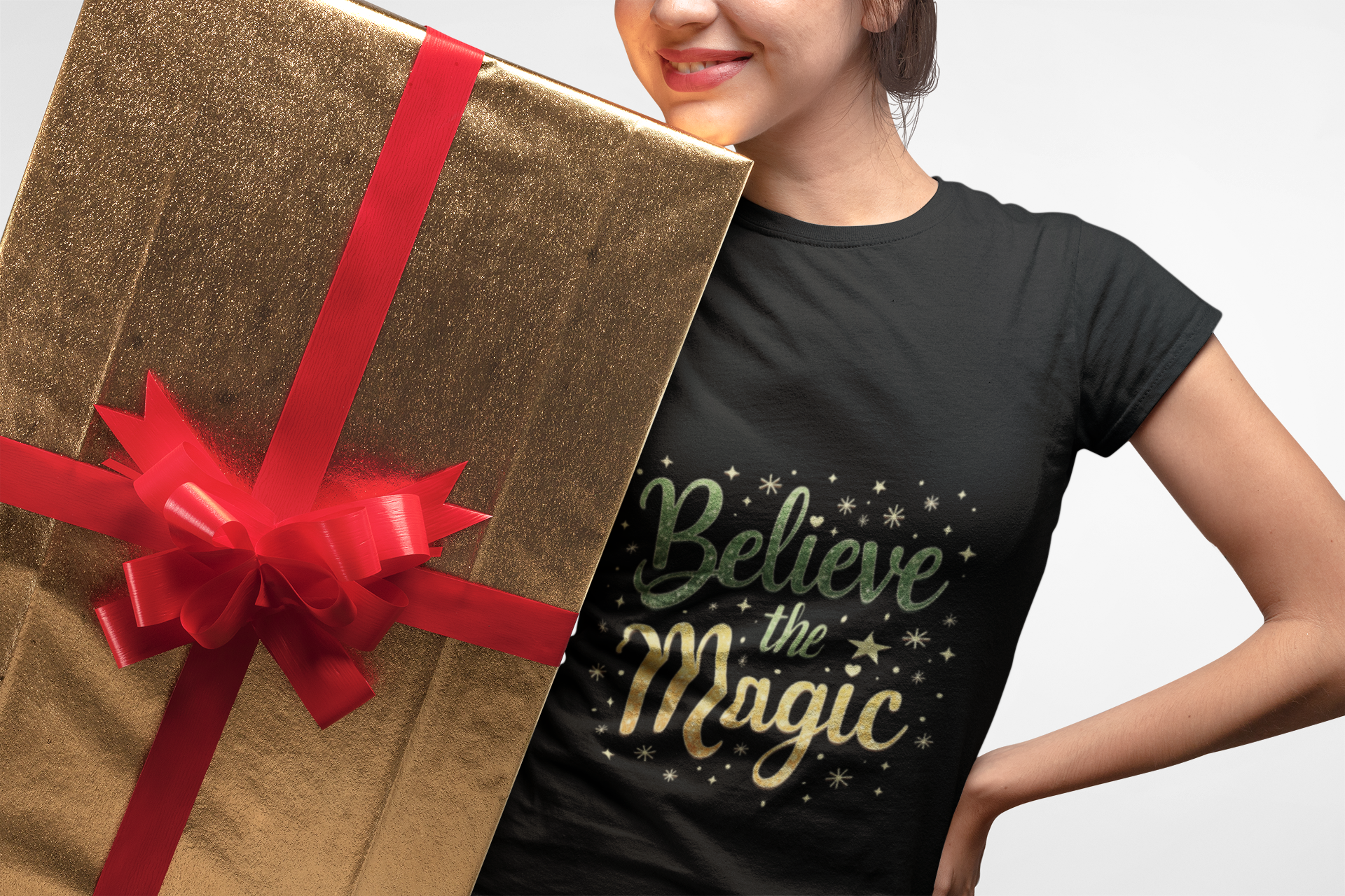 Magic Quote Unisex Cotton T-Shirt, 'Believe the Magic' product thumbnail image Magic Quote Unisex Cotton T-Shirt, 'Believe the Magic' product thumbnail image