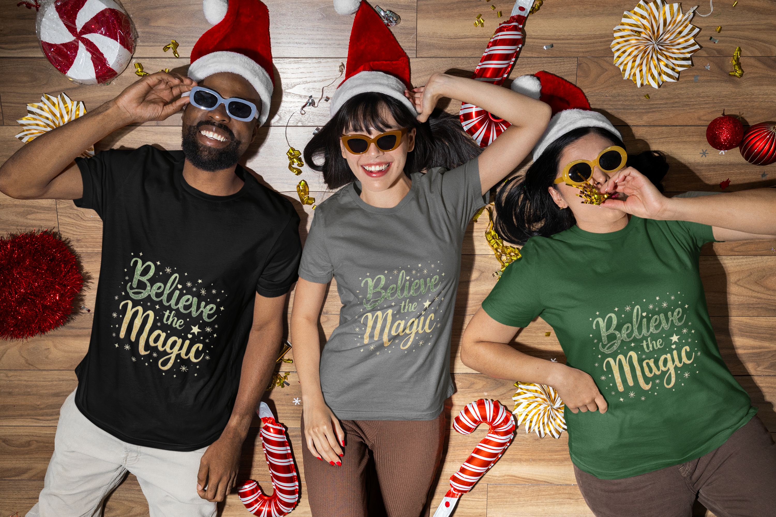 Magic Quote Unisex Cotton T-Shirt, 'Believe the Magic' product thumbnail image Magic Quote Unisex Cotton T-Shirt, 'Believe the Magic' product thumbnail image
