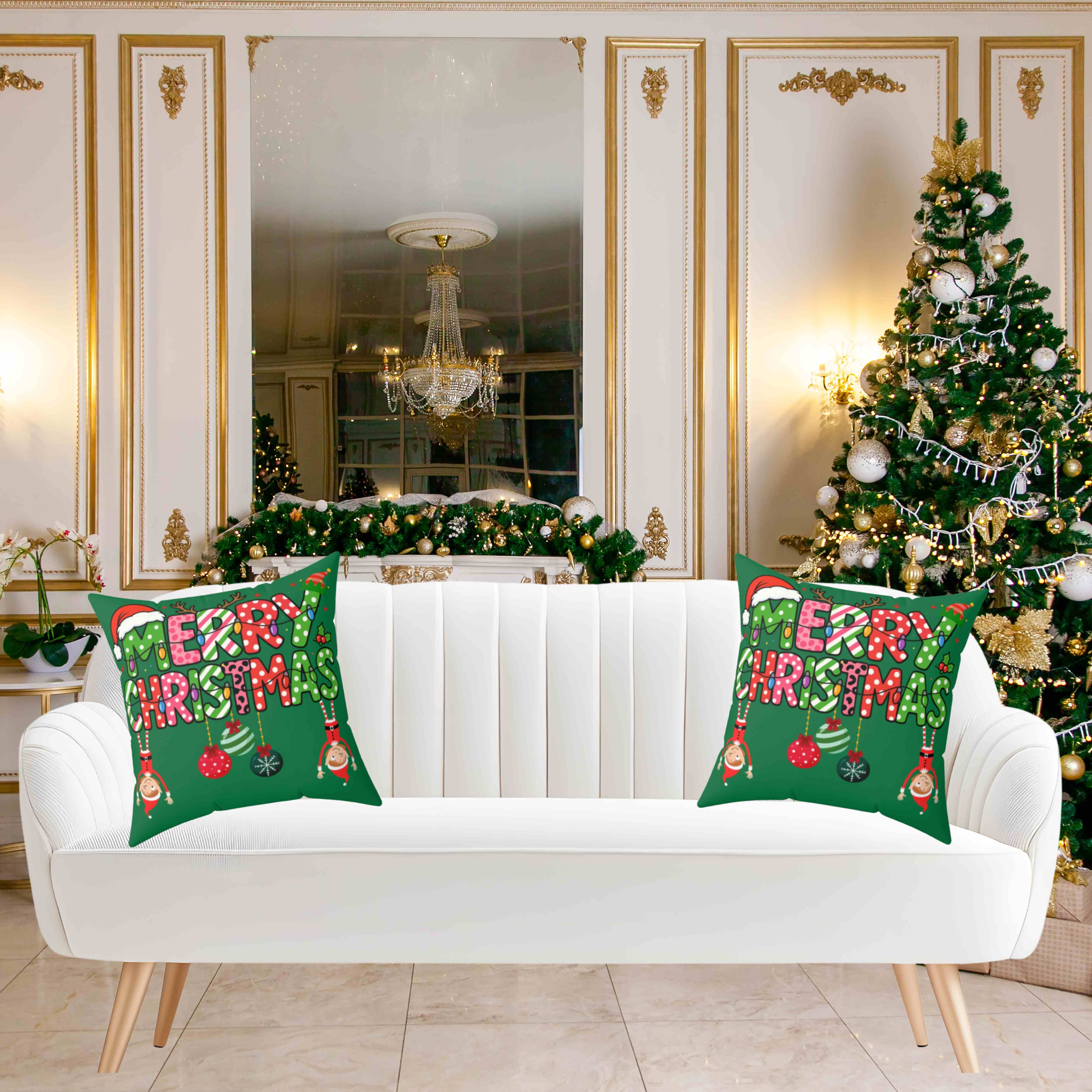 Merry Christmas Square Pillow, Festive Holiday Decor, Christmas Gift, Living Room Accent, Cute Christmas Cushion product thumbnail image Merry Christmas Square Pillow, Festive Holiday Decor, Christmas Gift, Living Room Accent, Cute Christmas Cushion product thumbnail image