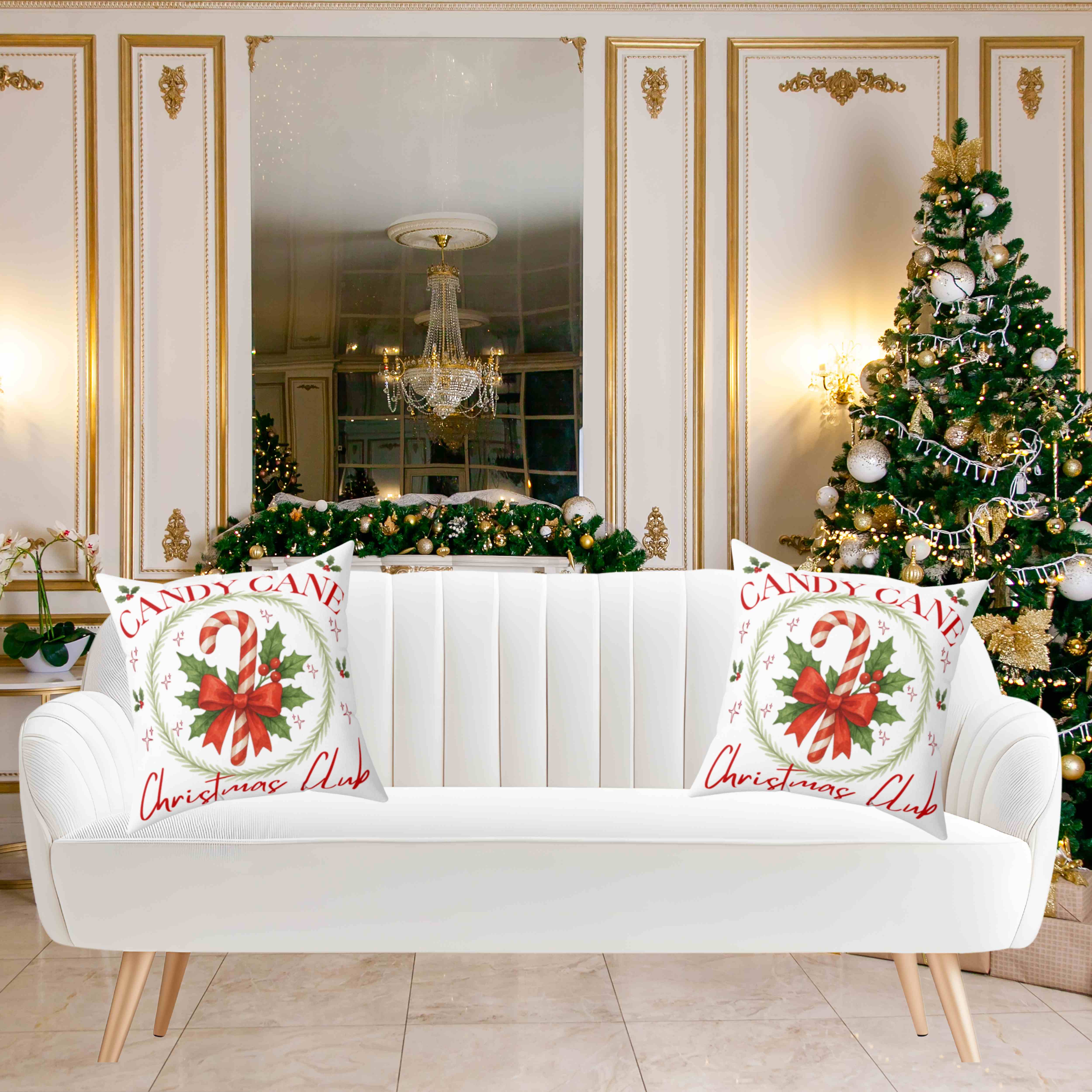 Candy Cane Christmas Club Pillow - Festive Holiday Decor, Winter Home Accent, Seasonal Gift, Cozy Throw Pillow product thumbnail image Candy Cane Christmas Club Pillow - Festive Holiday Decor, Winter Home Accent, Seasonal Gift, Cozy Throw Pillow product thumbnail image