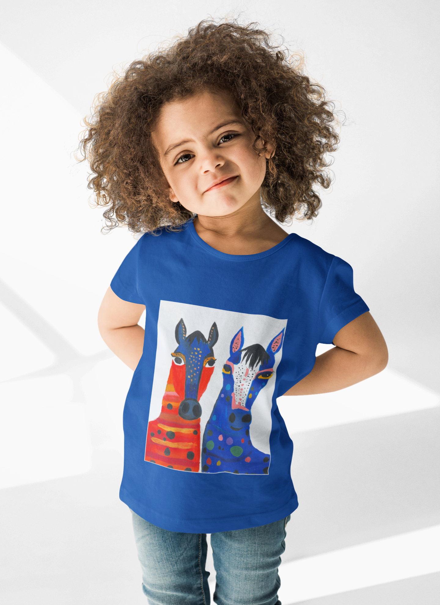 Colorful Horse Print Kids Tee, Fun Animal Shirt for Children - Created by Art Students at the Kusewera Community Center Colorful Horse Print Kids Tee, Fun Animal Shirt for Children - Created by Art Students at the Kusewera Community Center