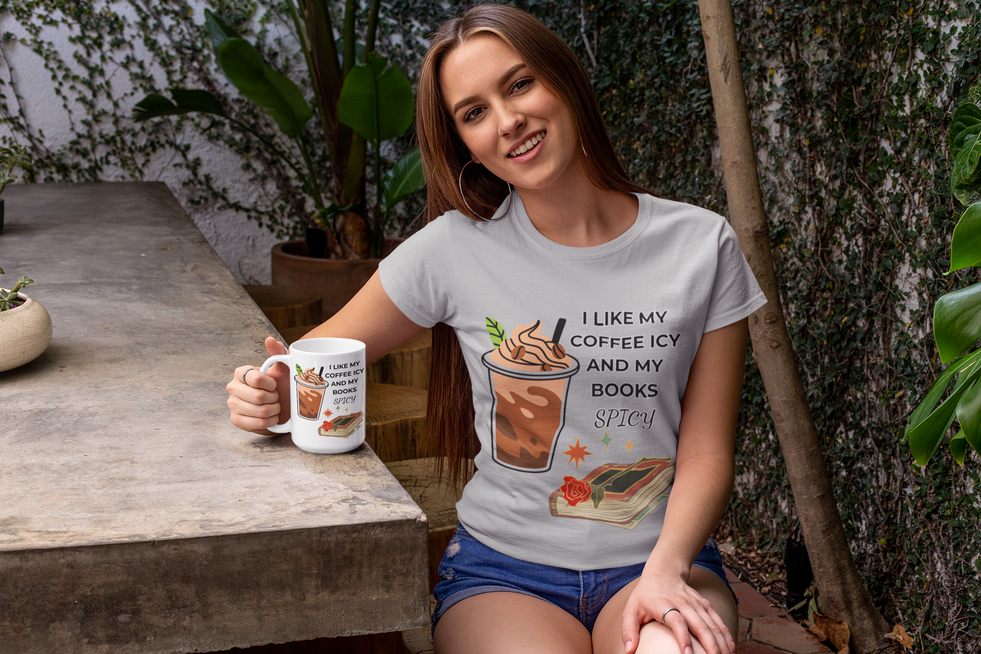 Spicy Coffee Lovers T-Shirt, Book Lover Gift, Reading Tee, Summer Shirt, Cozy Casual Wear product thumbnail image Spicy Coffee Lovers T-Shirt, Book Lover Gift, Reading Tee, Summer Shirt, Cozy Casual Wear product thumbnail image