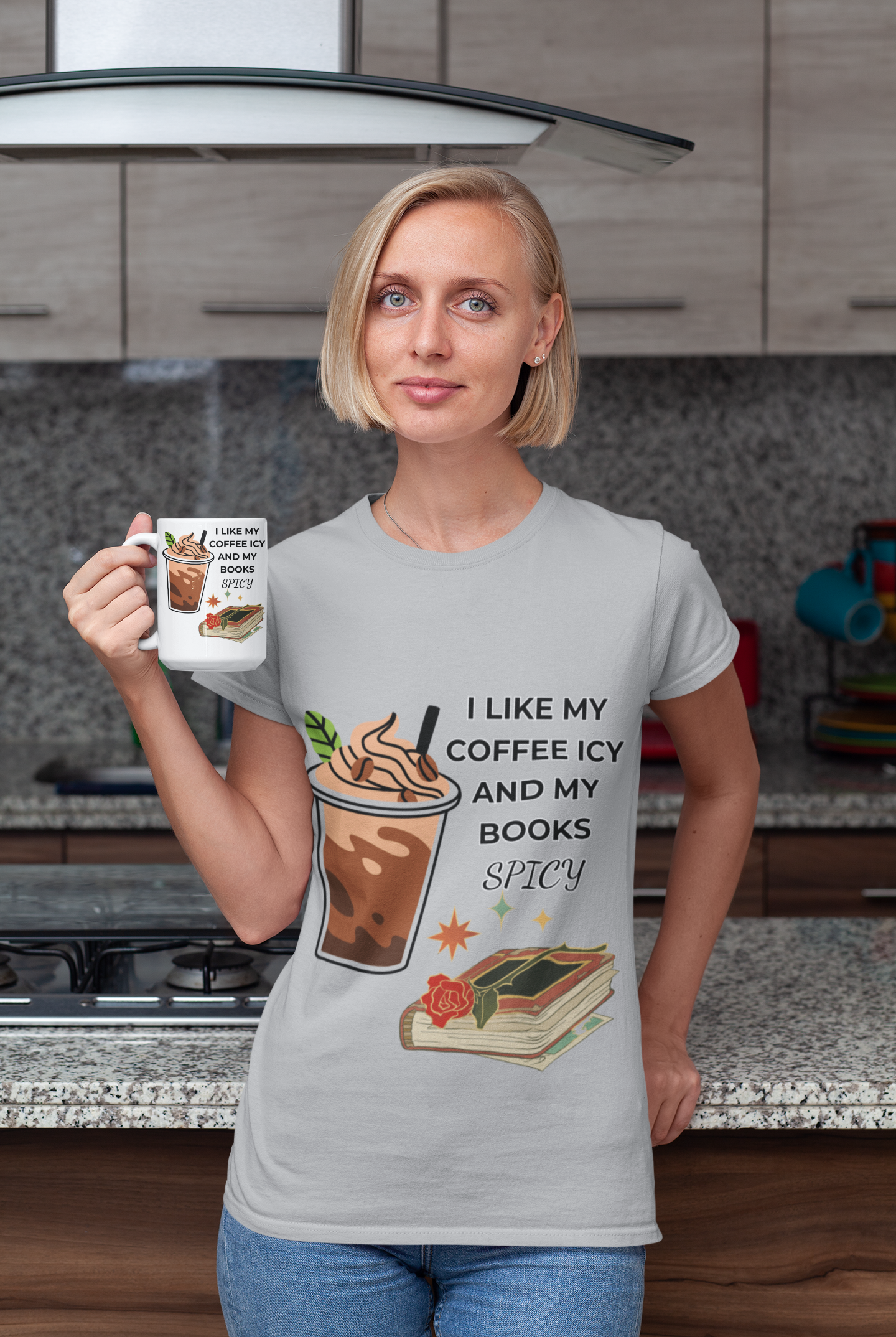 Spicy Coffee Lovers T-Shirt, Book Lover Gift, Reading Tee, Summer Shirt, Cozy Casual Wear product thumbnail image Spicy Coffee Lovers T-Shirt, Book Lover Gift, Reading Tee, Summer Shirt, Cozy Casual Wear product thumbnail image