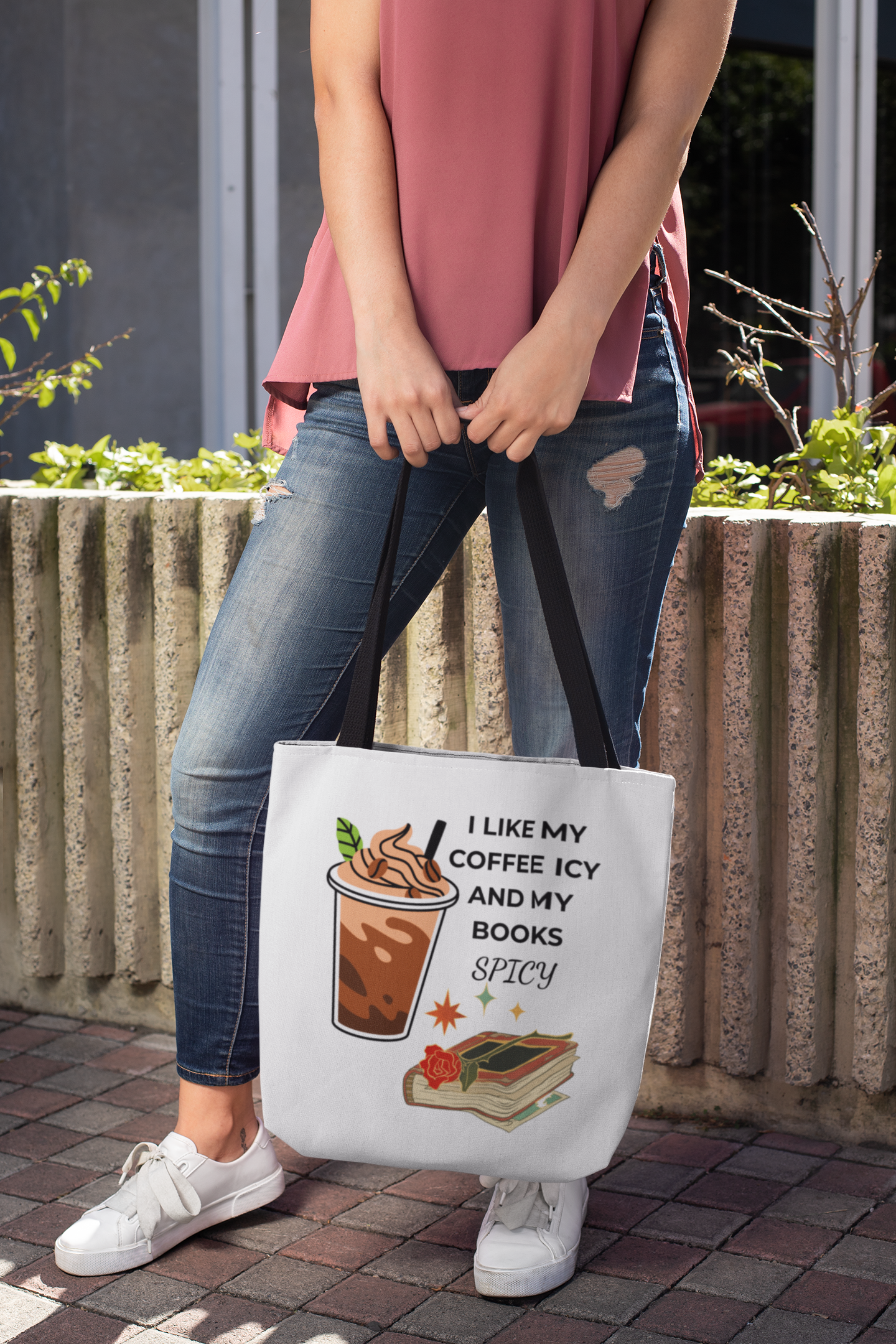 Spicy Coffee & Books Tote Bag, Book Lover Gift, Coffee Enthusiast Accessory, Shopping Tote, Literary Humor Bag product thumbnail image Spicy Coffee & Books Tote Bag, Book Lover Gift, Coffee Enthusiast Accessory, Shopping Tote, Literary Humor Bag product thumbnail image