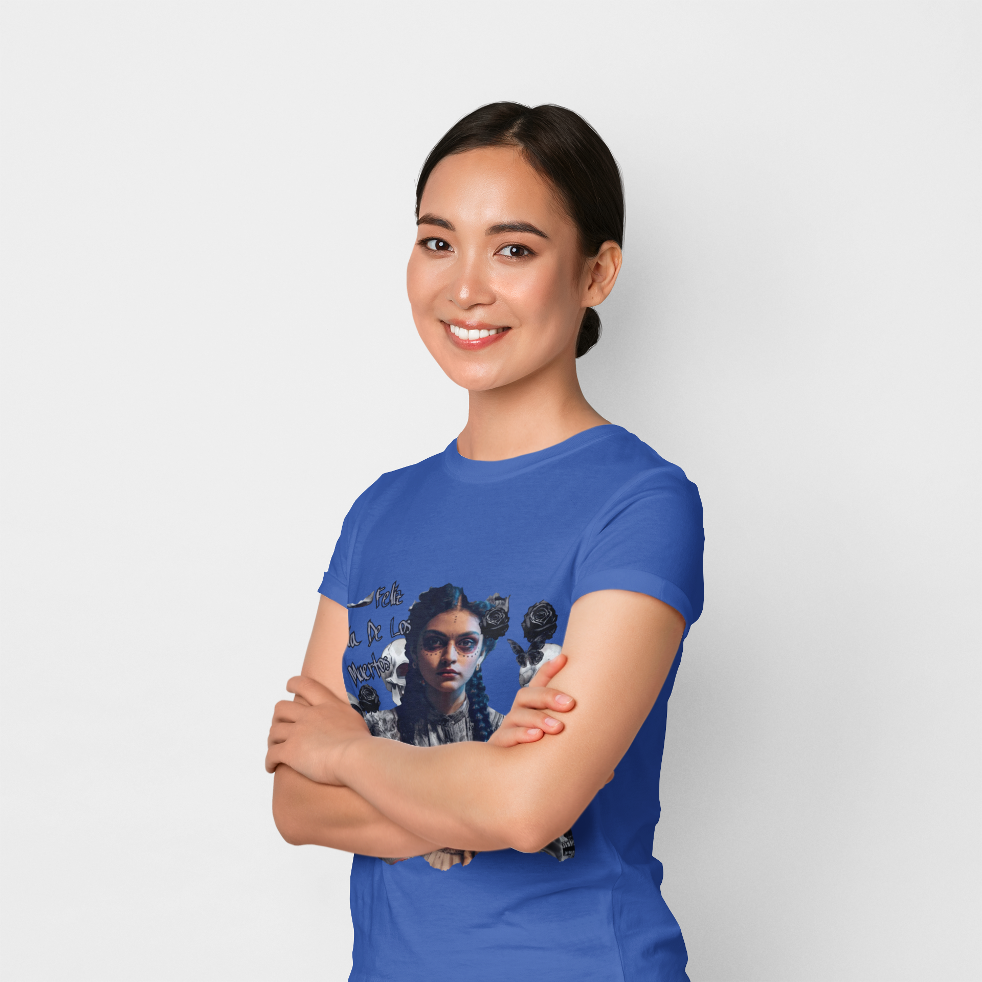 Día De Los Muertos Gothic Art Tee | Darkly Elegant Sugar Skull Girl | Cute, Sassy, and Hauntingly Beautiful product thumbnail image