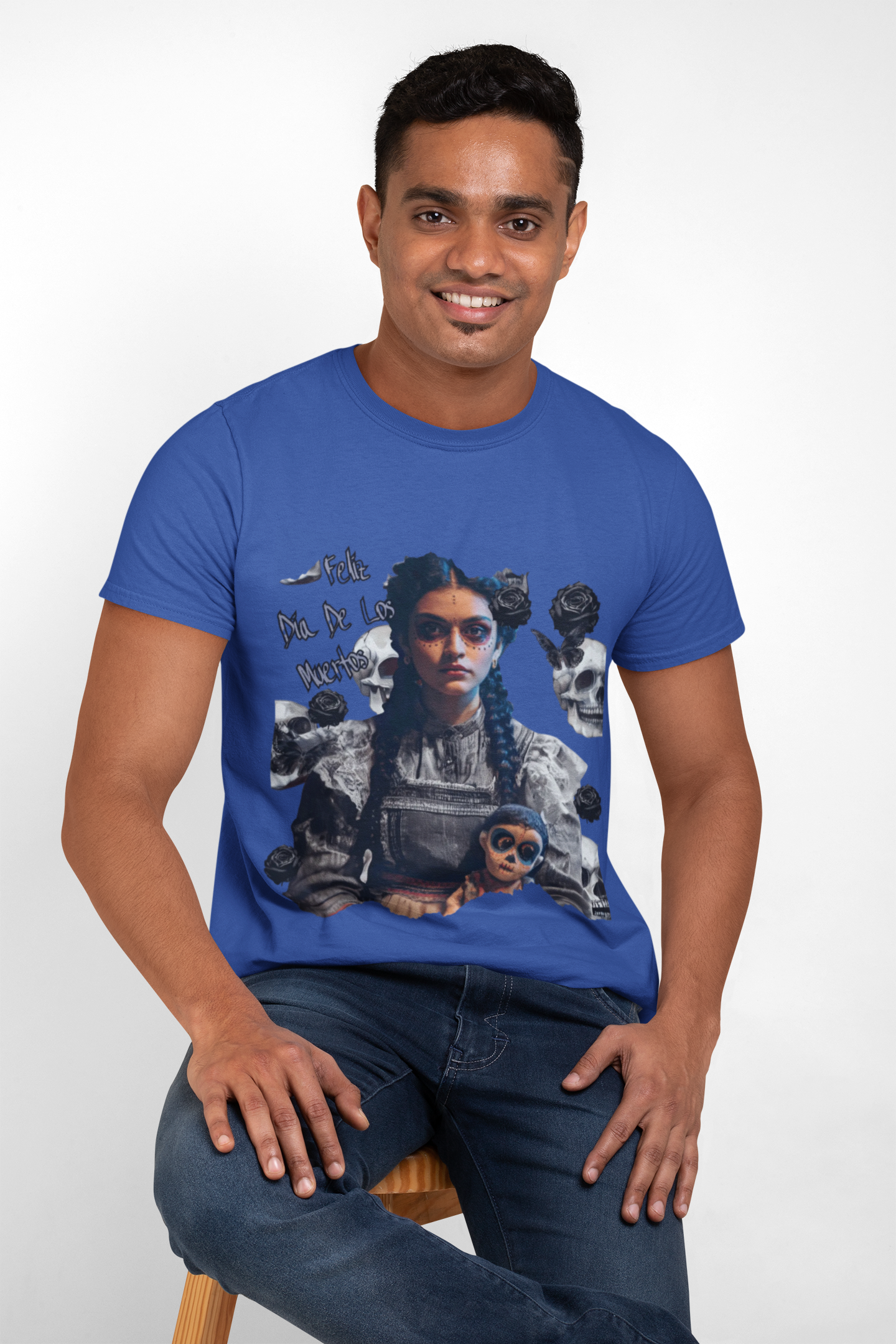 Día De Los Muertos Gothic Art Tee | Darkly Elegant Sugar Skull Girl | Cute, Sassy, and Hauntingly Beautiful product thumbnail image