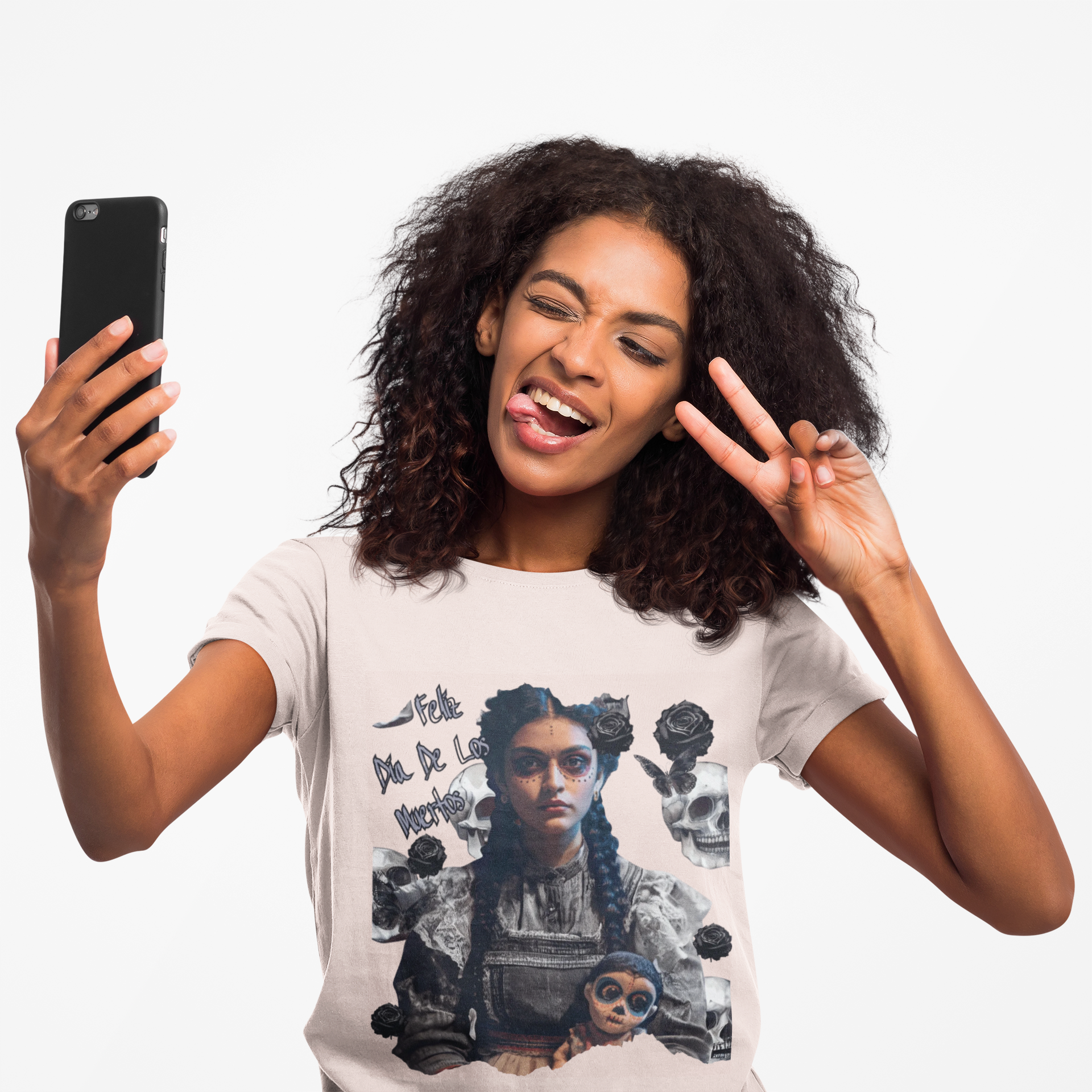 Día De Los Muertos Gothic Art Tee | Darkly Elegant Sugar Skull Girl | Cute, Sassy, and Hauntingly Beautiful product thumbnail image Día De Los Muertos Gothic Art Tee | Darkly Elegant Sugar Skull Girl | Cute, Sassy, and Hauntingly Beautiful product thumbnail image