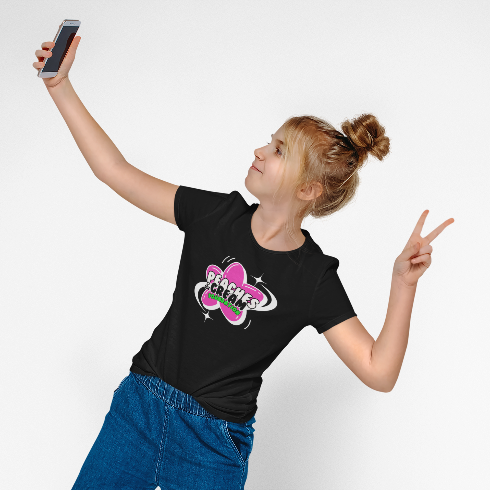 Peaches &amp; Cream Pink Star Kids Tee 