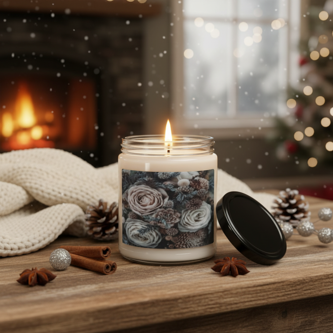 Soy Candle - Frosted Floral Scented, 9oz Soy Candle - Frosted Floral Scented, 9oz