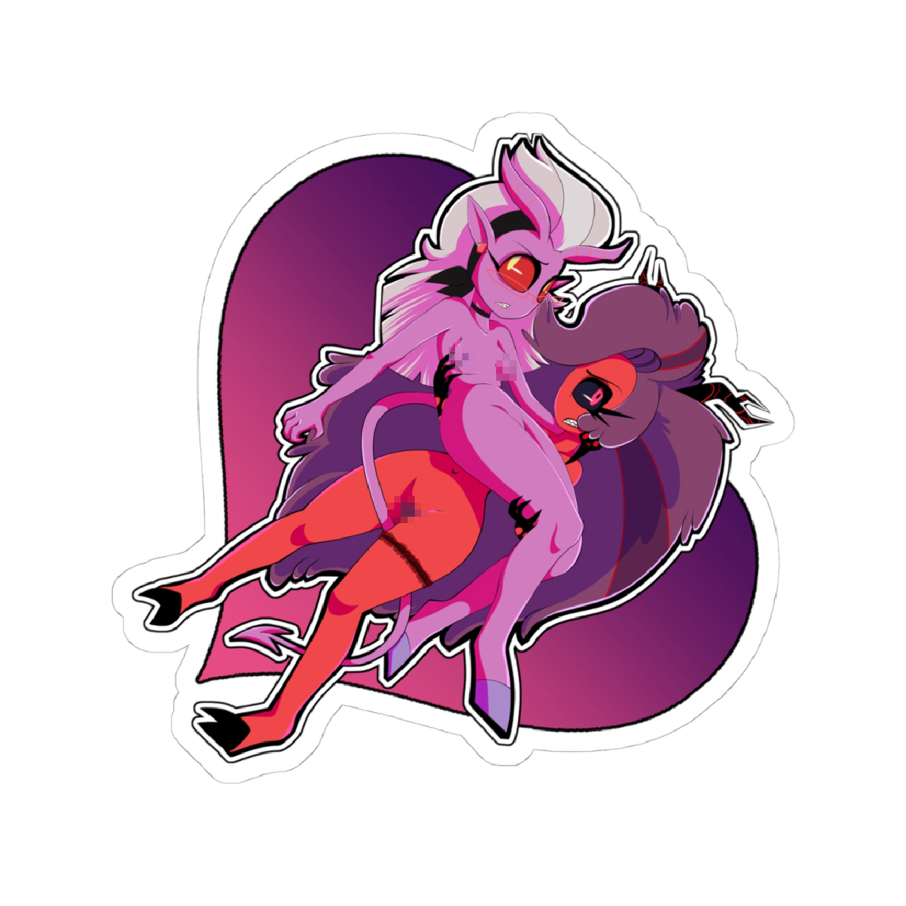 Devil Girls Couple - Pinup Sticker Devil Girls Couple - Pinup Sticker