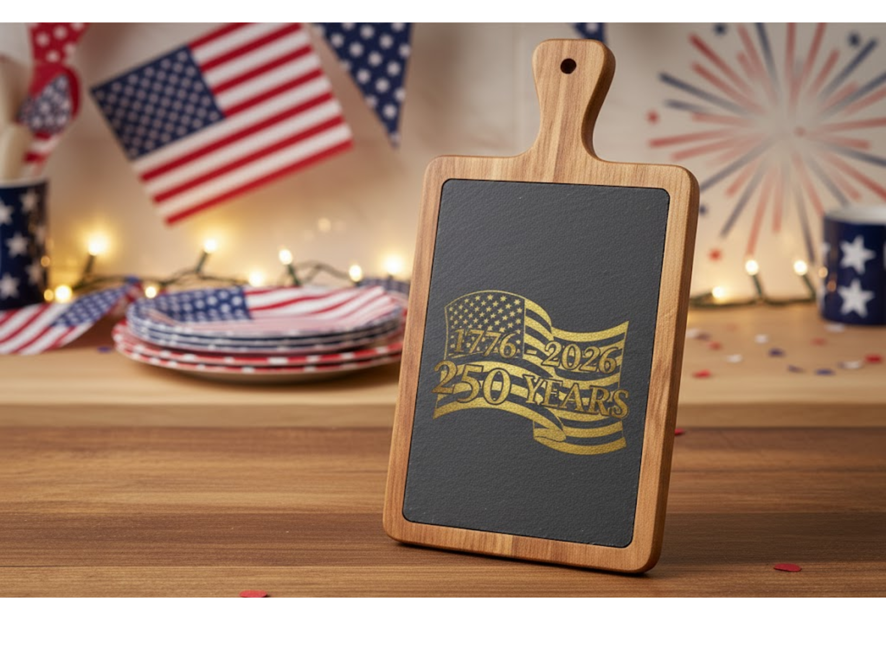 1776-2026 | 250 Years of Liberty - Engraved Charcuterie Board - 250 Years Celebration of America - American Flag product thumbnail image