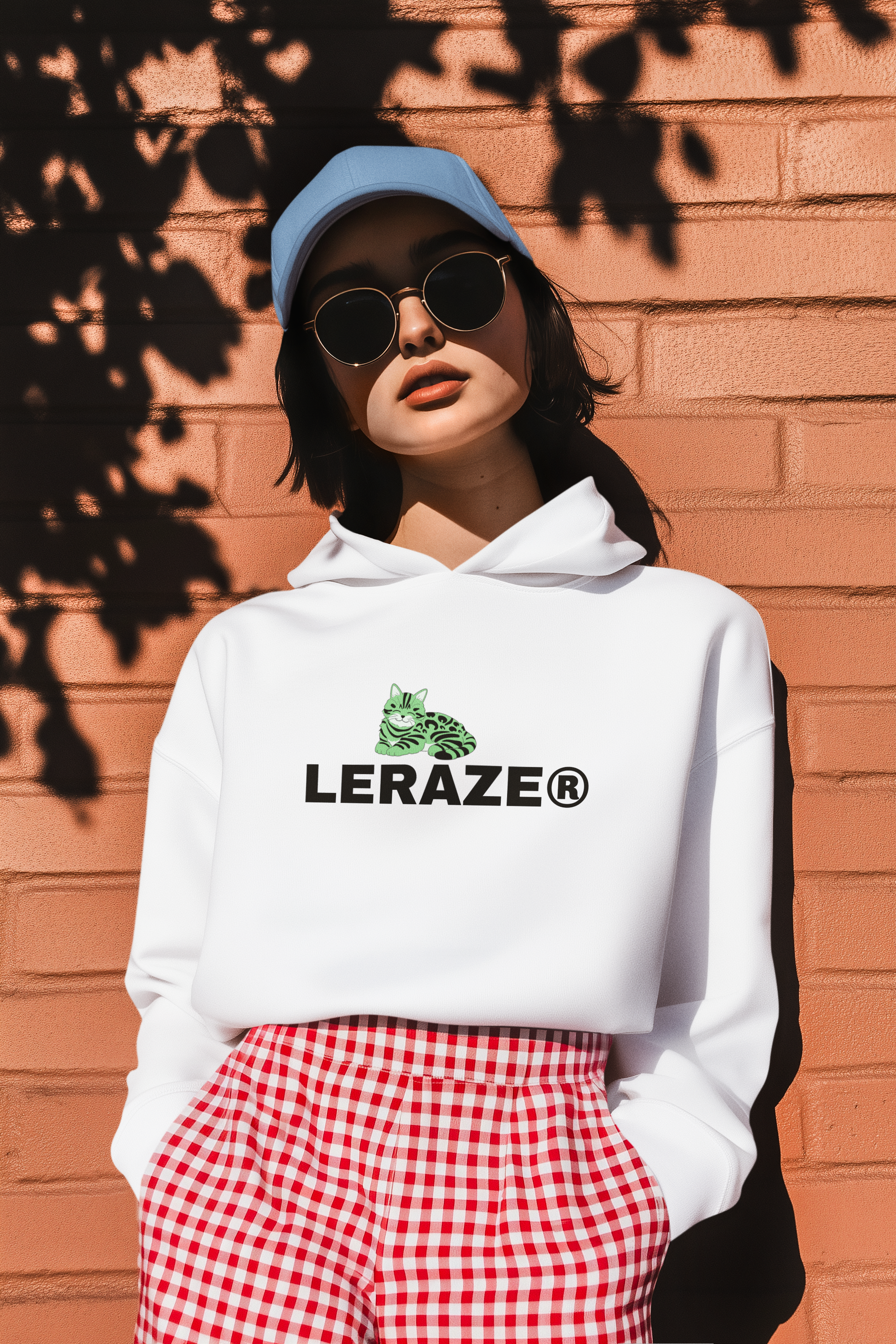 Leraze Cat DesignThree-Panel Fleece Hoodie - Stylish Comfort for Outdoor Enthusiasts Leraze Cat DesignThree-Panel Fleece Hoodie - Stylish Comfort for Outdoor Enthusiasts
