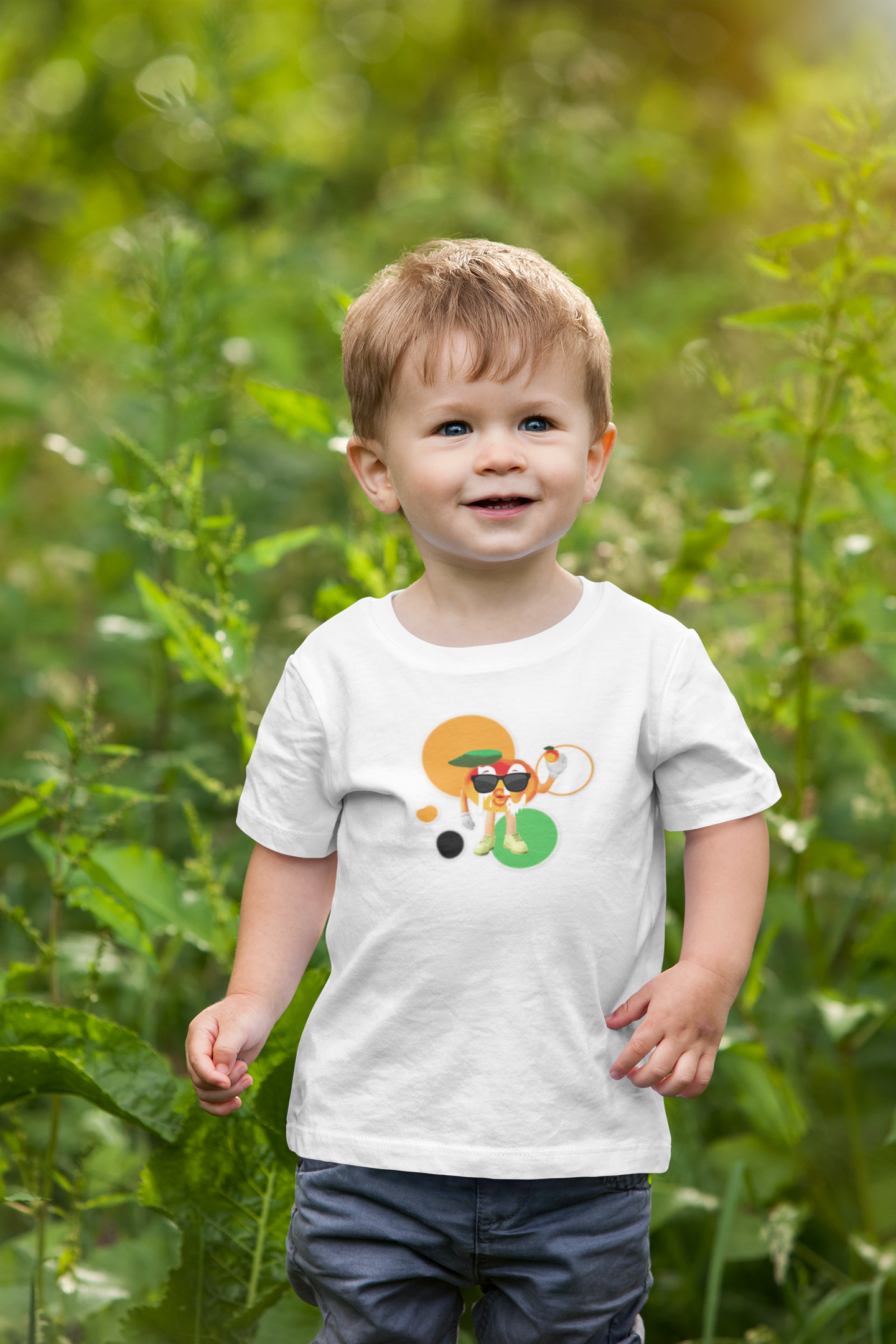 Peach Sunglasses Toddler Short Sleeve Tee