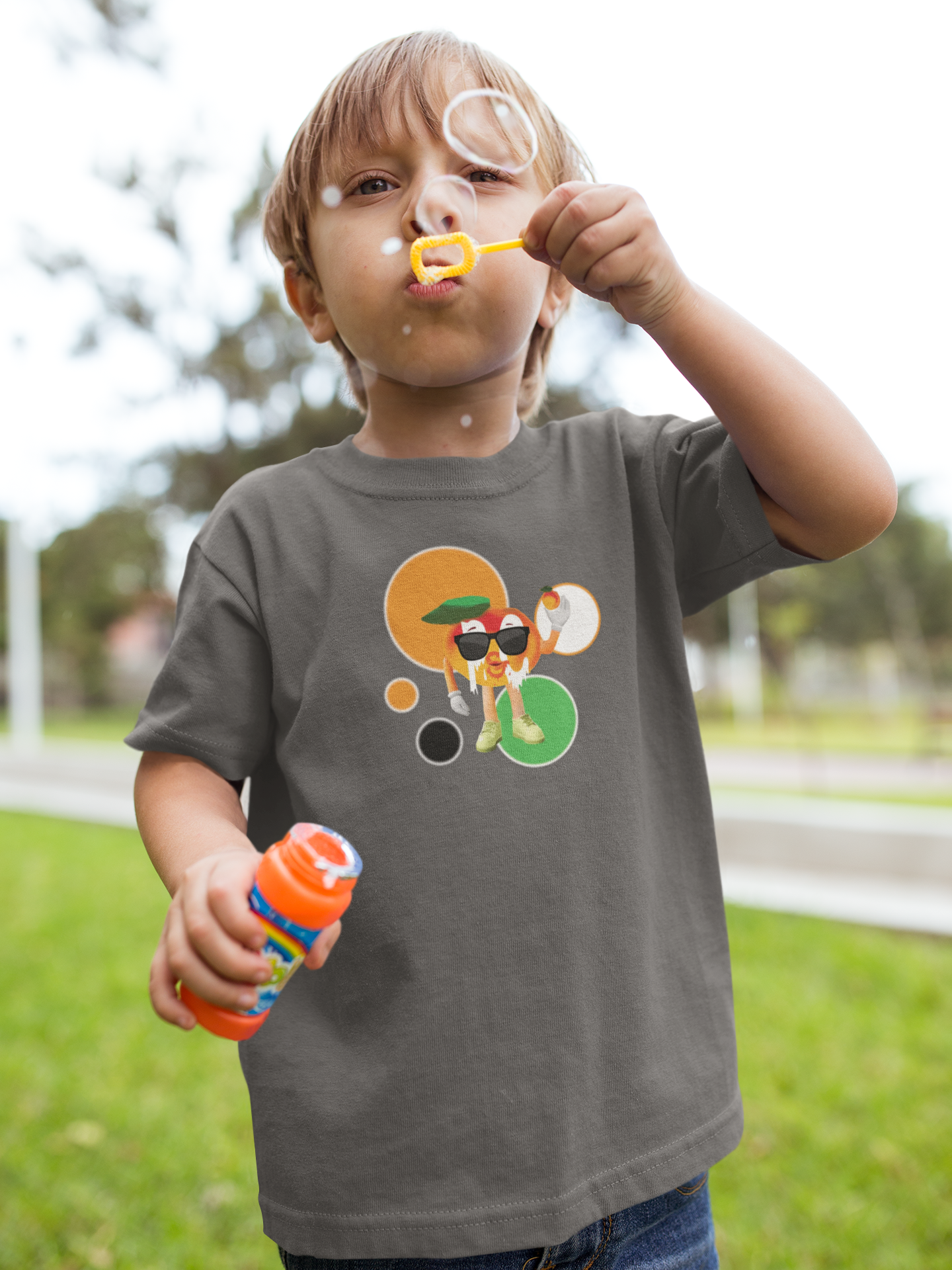 Peach Sunglasses Toddler Short Sleeve Tee product thumbnail image