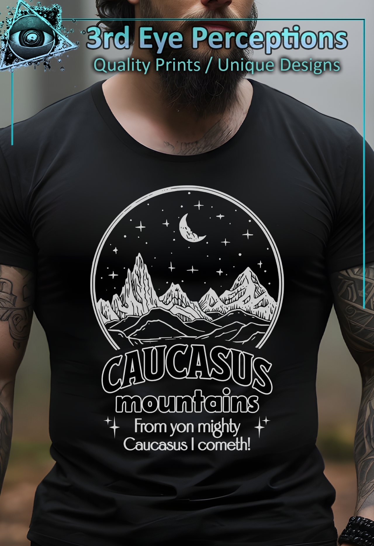 Funny Caucasus Mountains I Cometh Humor Vintage Dad Joke Graphic T-Shirt product thumbnail image