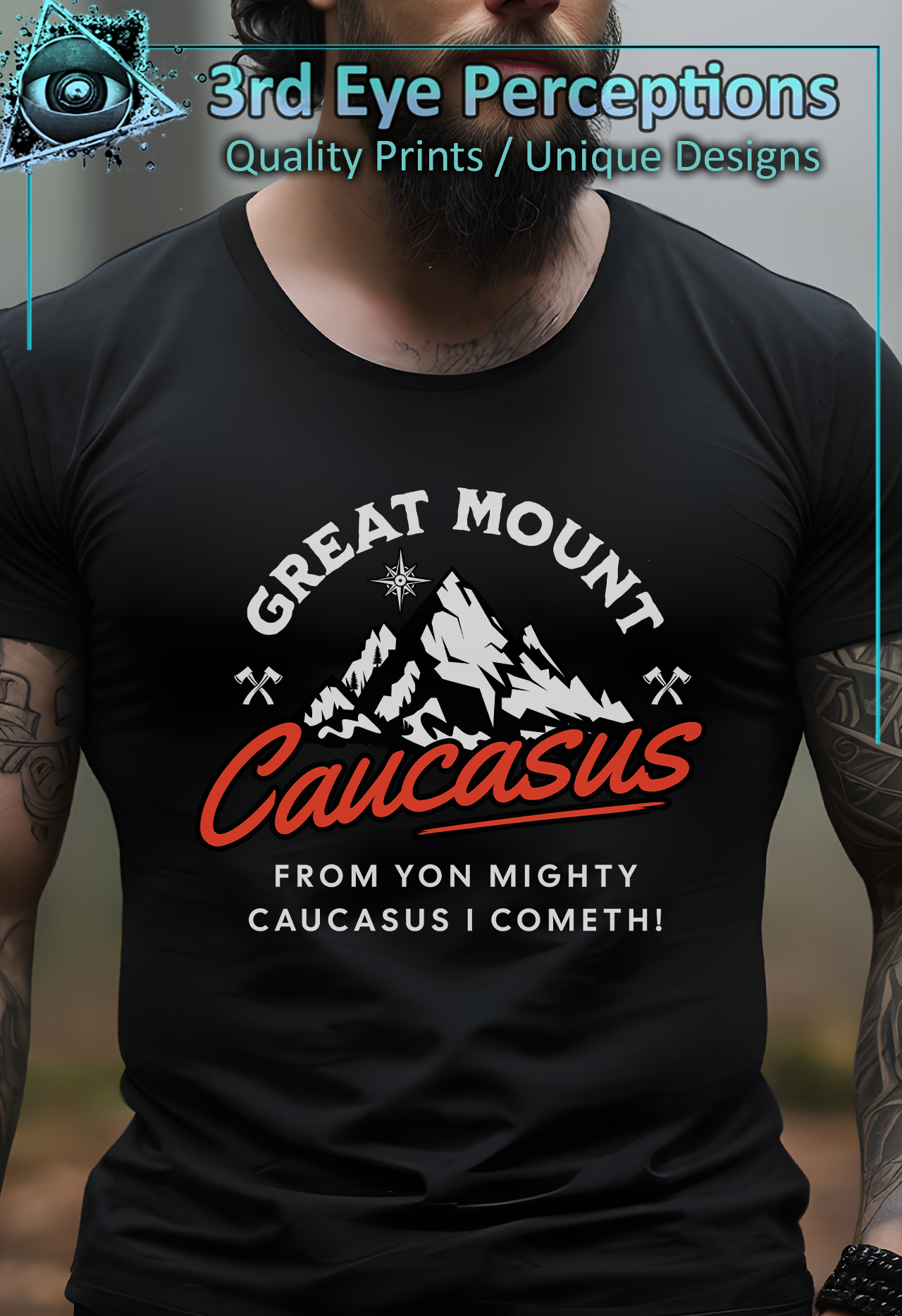 Funny Caucasus Mountains I Cometh Humor Retro Dad Joke Graphic T-Shirt Funny Caucasus Mountains I Cometh Humor Retro Dad Joke Graphic T-Shirt