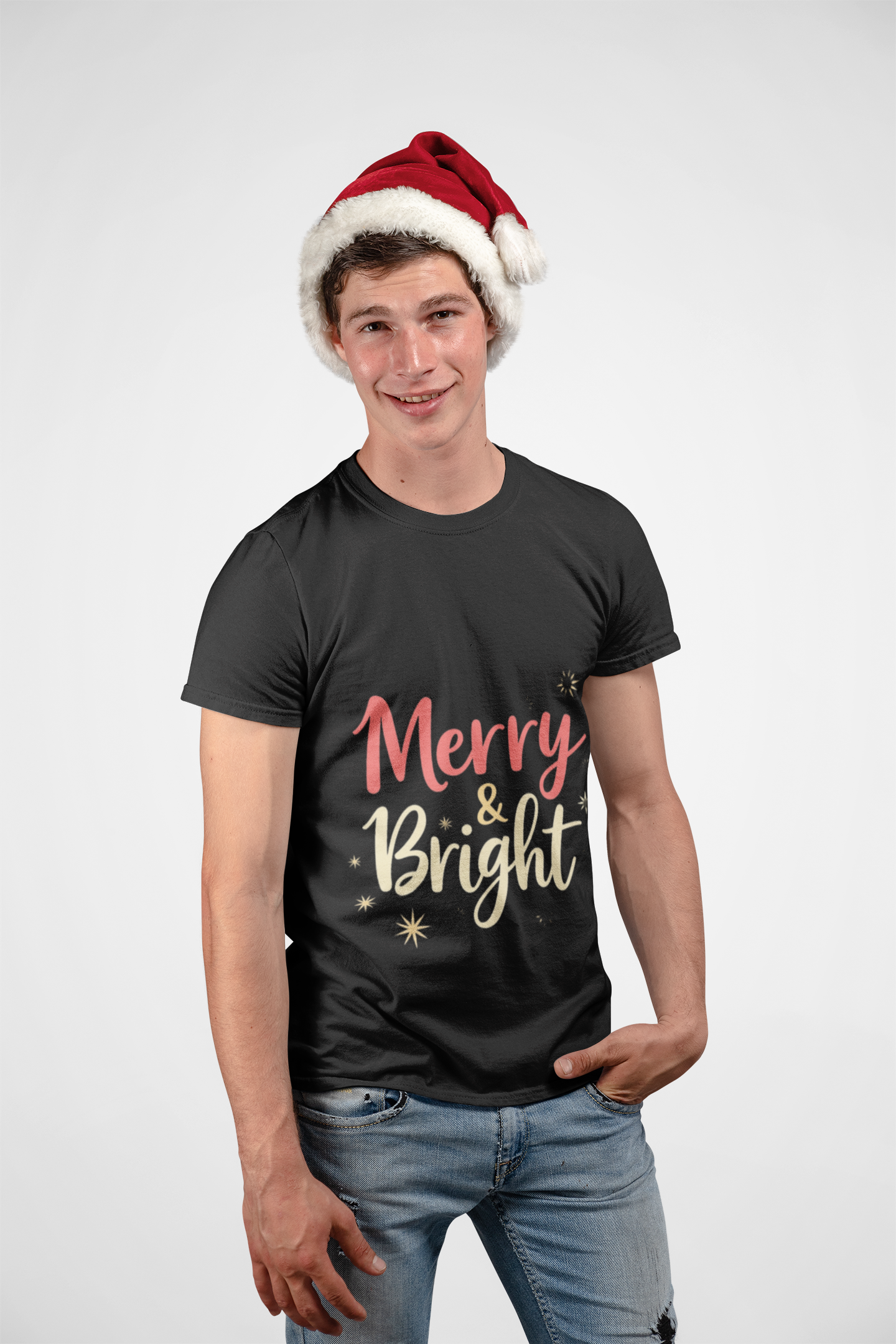 Cotton 'Merry & Bright' Unisex T-Shirt. product thumbnail image Cotton 'Merry & Bright' Unisex T-Shirt. product thumbnail image