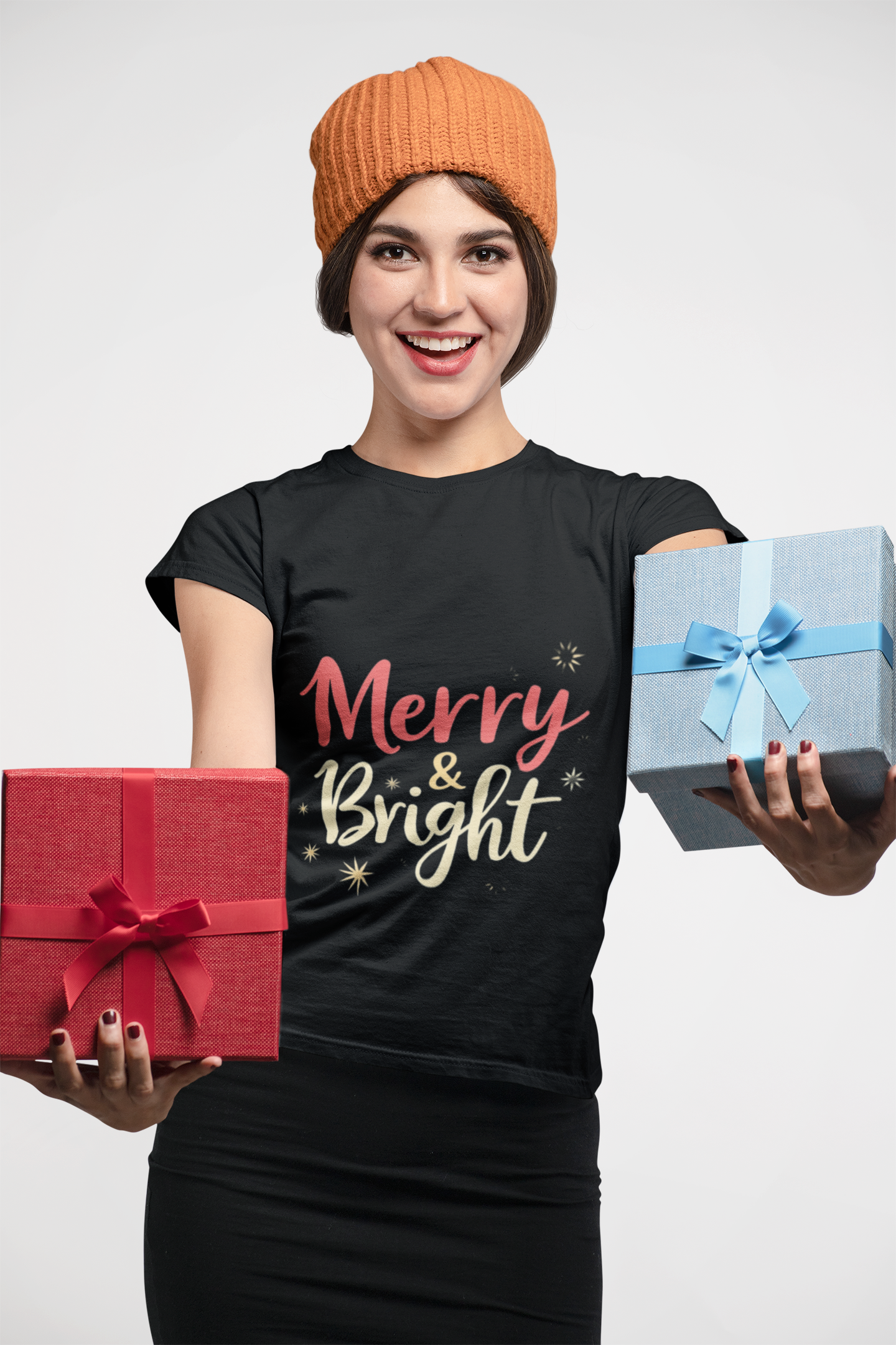Cotton 'Merry & Bright' Unisex T-Shirt. product thumbnail image Cotton 'Merry & Bright' Unisex T-Shirt. product thumbnail image