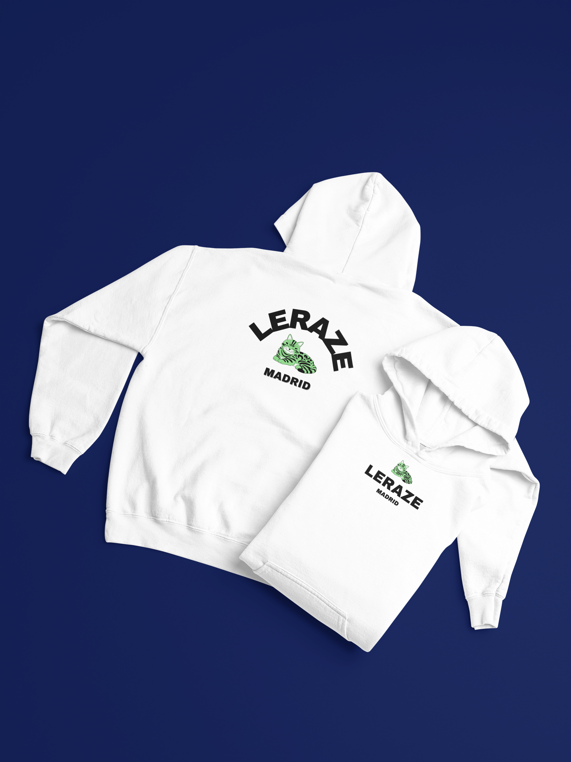 Unisex Hooded Long Sleeve Tee -Leraze Cat Design Limited Edition Madrid product thumbnail image