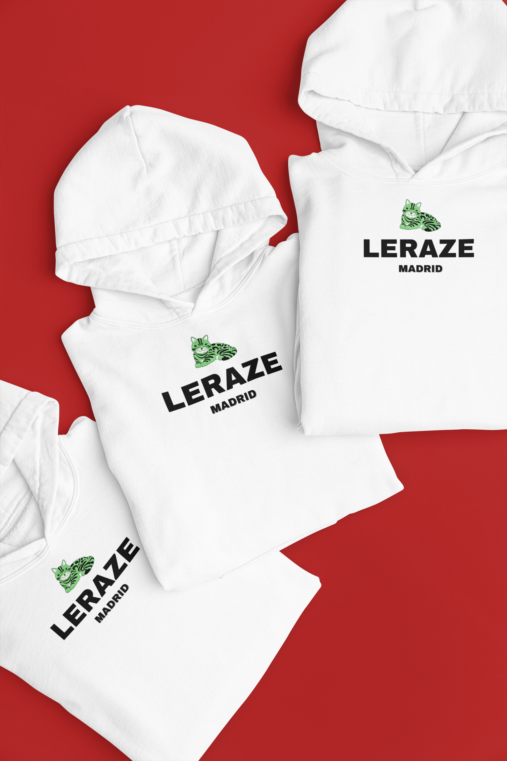 Unisex Hooded Long Sleeve Tee -Leraze Cat Design Limited Edition Madrid product thumbnail image Unisex Hooded Long Sleeve Tee -Leraze Cat Design Limited Edition Madrid product thumbnail image