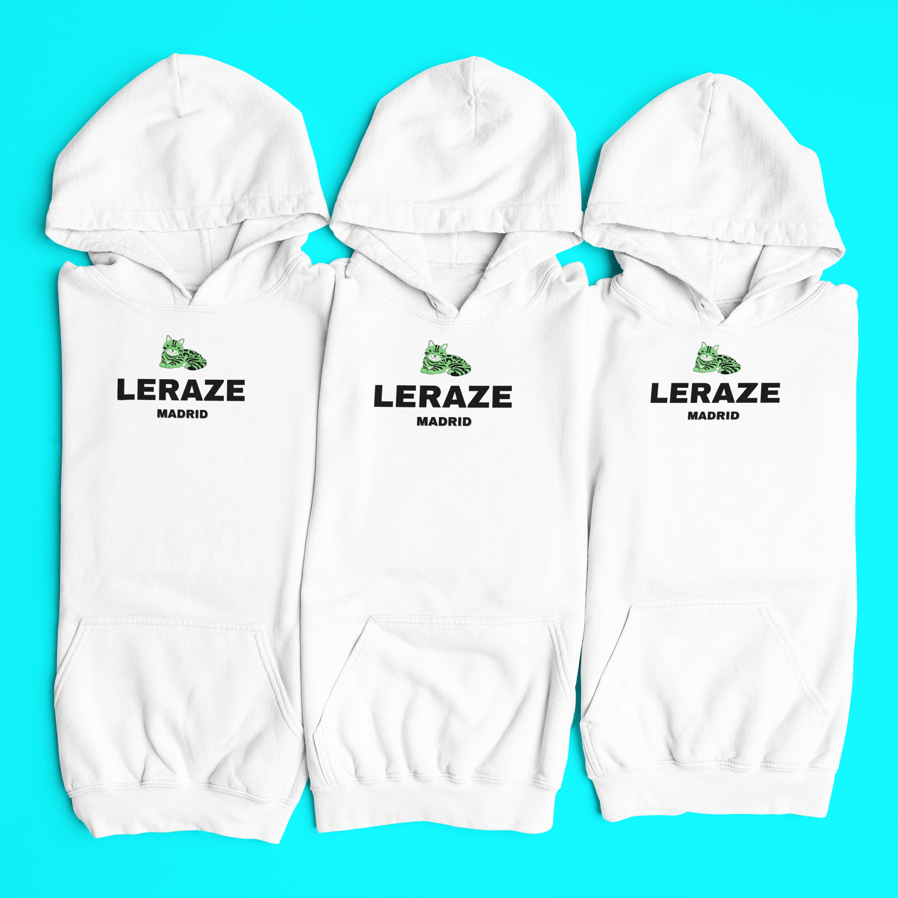Unisex Hooded Long Sleeve Tee -Leraze Cat Design Limited Edition Madrid product thumbnail image Unisex Hooded Long Sleeve Tee -Leraze Cat Design Limited Edition Madrid product thumbnail image